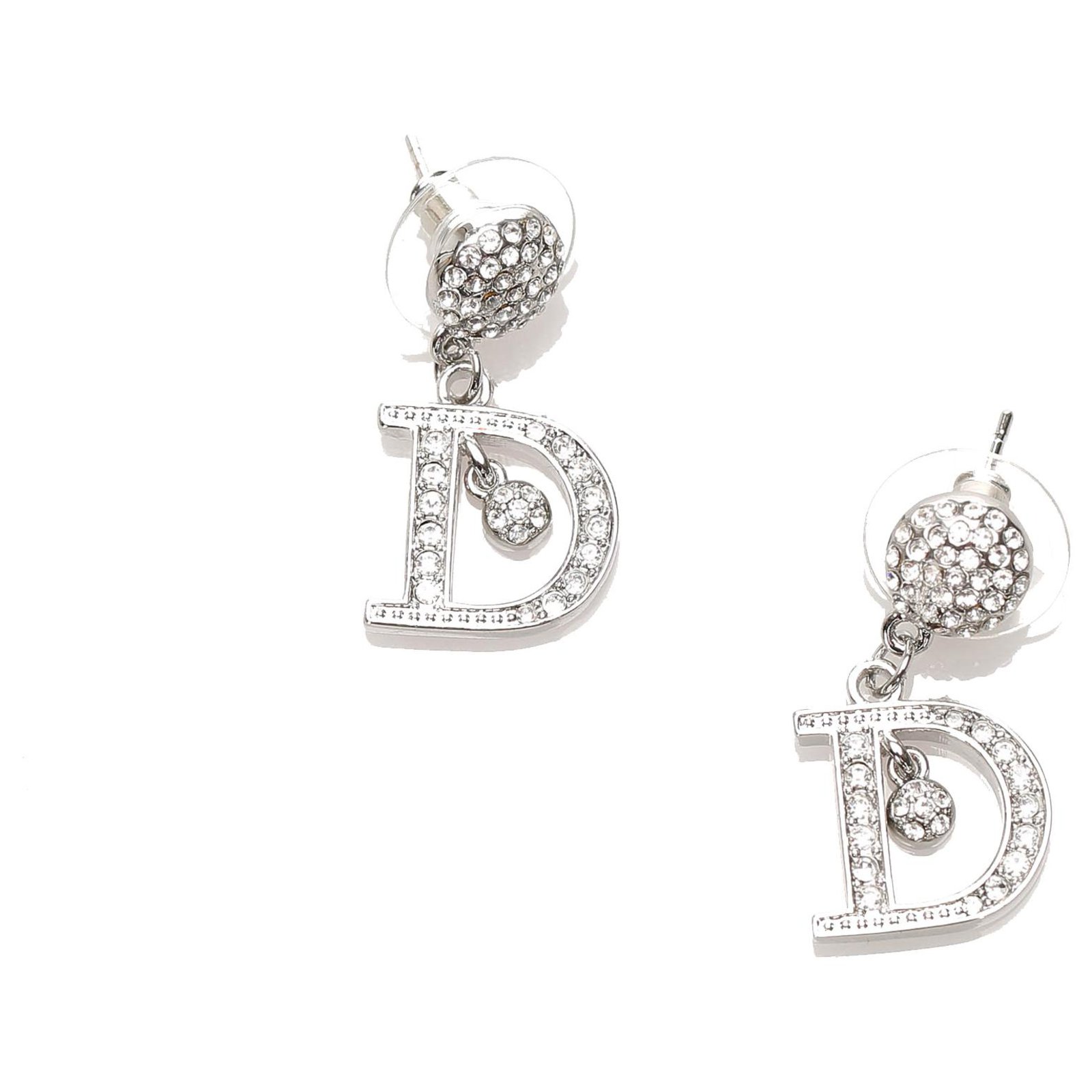 dior silver earrings
