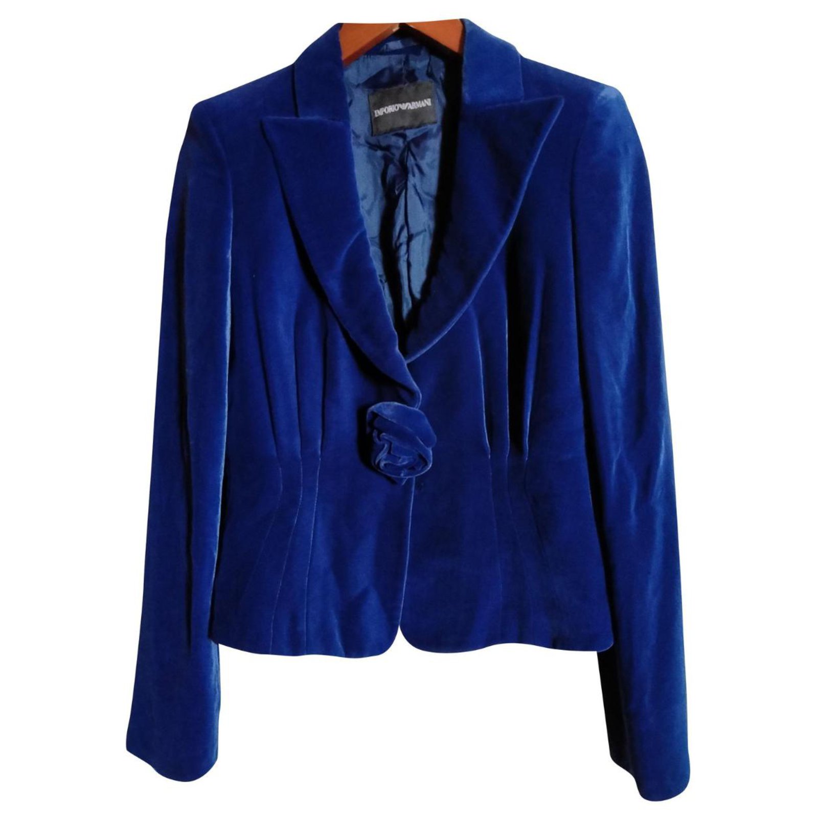 armani blue velvet jacket