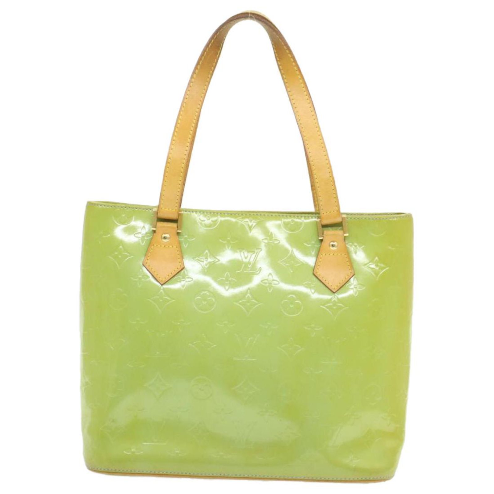 Louis Vuitton Houston Light green Patent leather ref.197119 - Joli