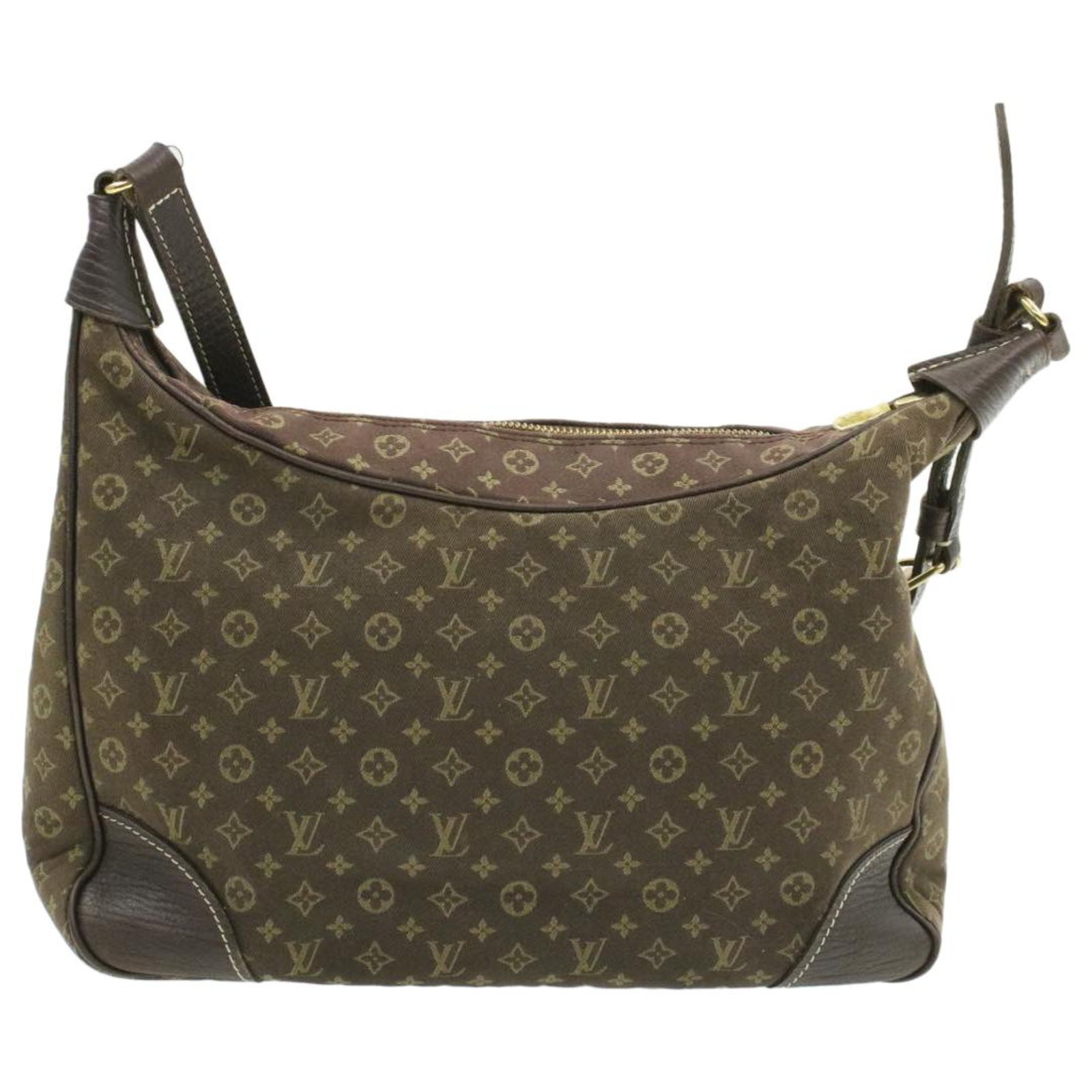 LOUIS VUITTON Monogram Mini Lin Canvas Boulogne Brown Shoulder Bag