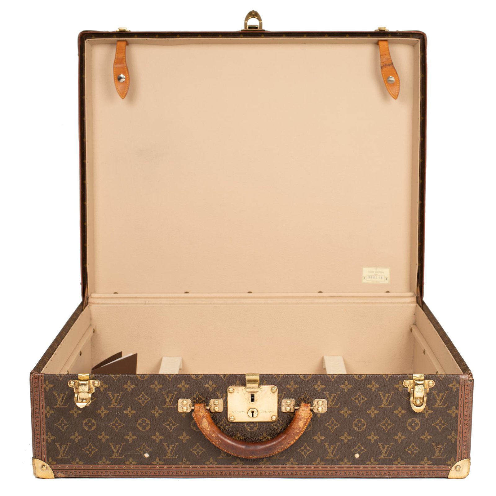 Maleta Louis Alzer 65 en lona monogram y lozine marrón, joyas de latón Castaño Lienzo ref.227593 - Joli Closet