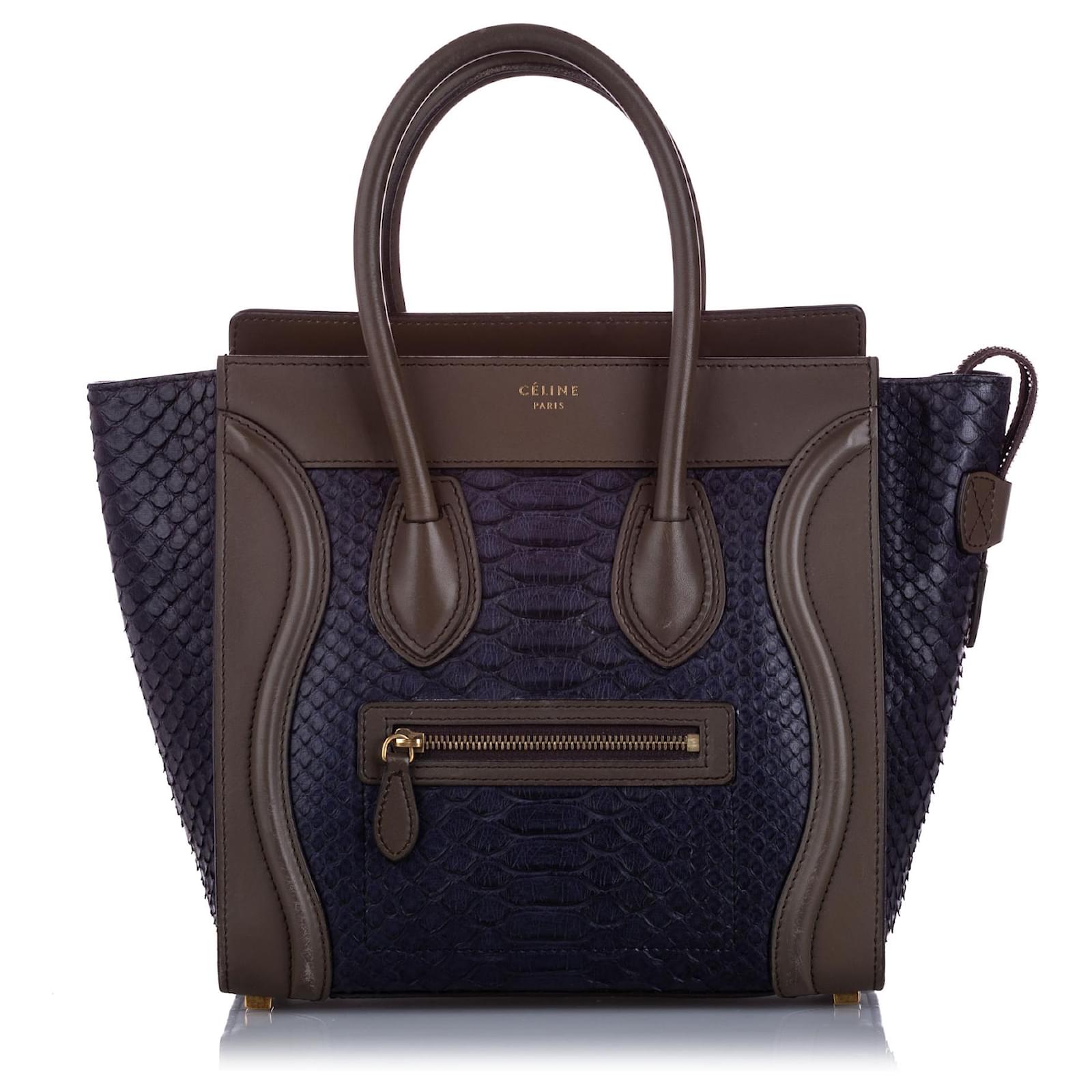celine mini luggage leather tote