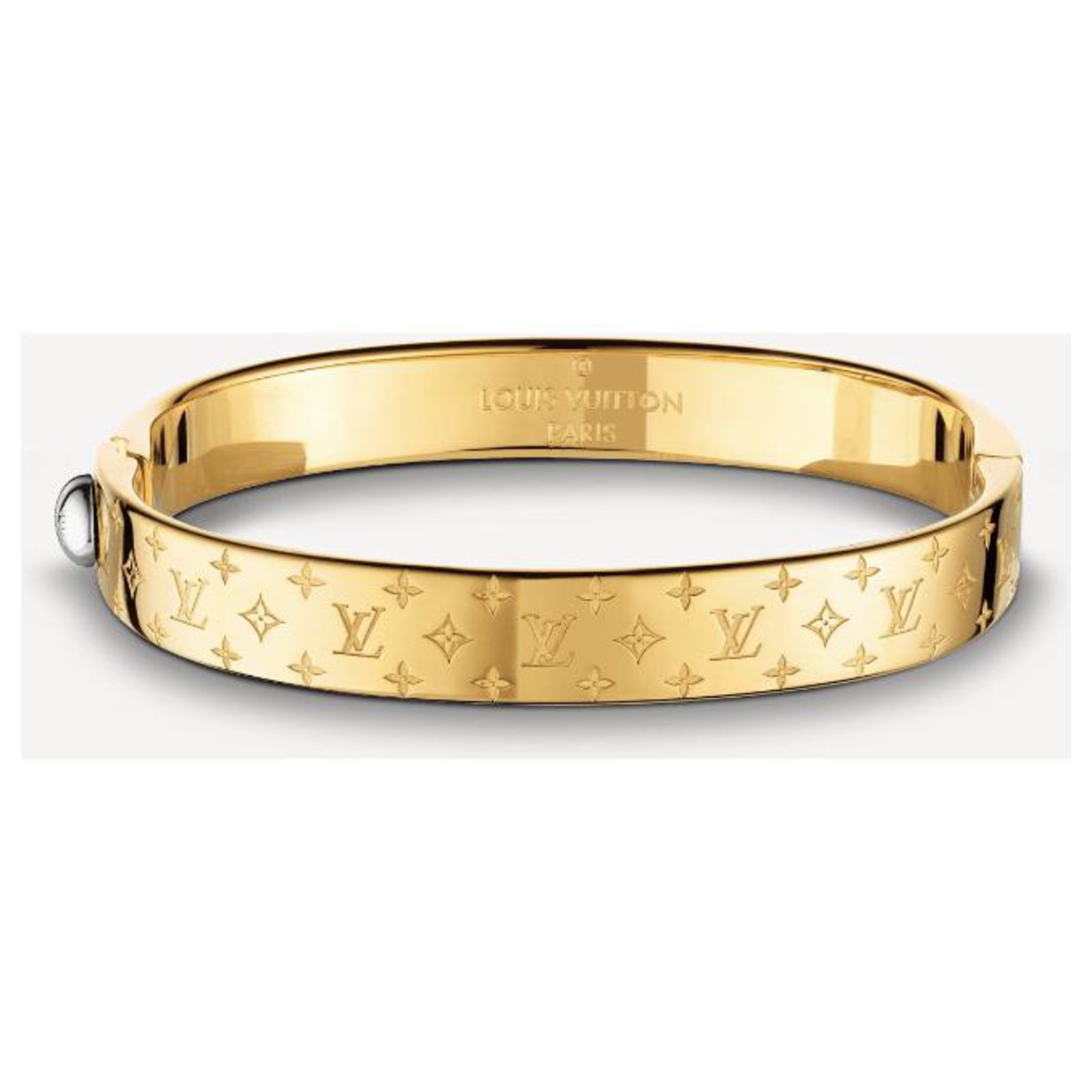 Louis Vuitton LV nanogram cuff new Golden Metal ref.227848 - Joli