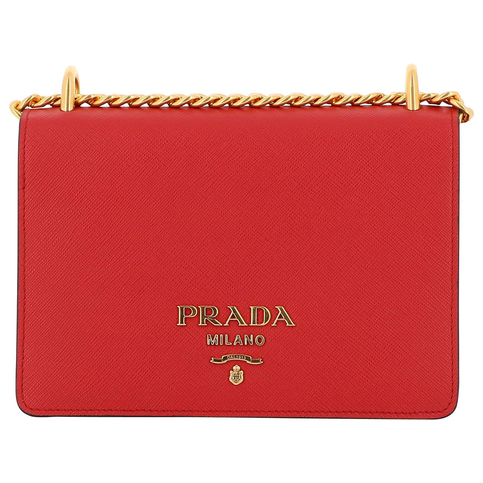 Prada Red Leather Studded Flap Small Messenger Shoulder Bag – Lux Second  Chance