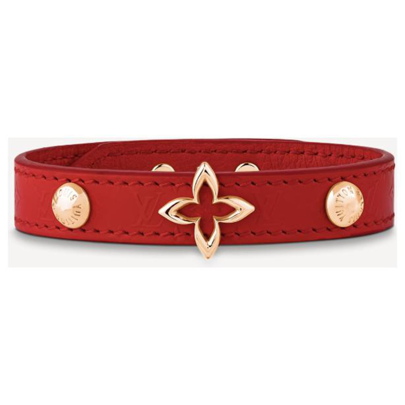 Louis Vuitton Blooming bracelet new Red Leather ref.228024 - Joli Closet