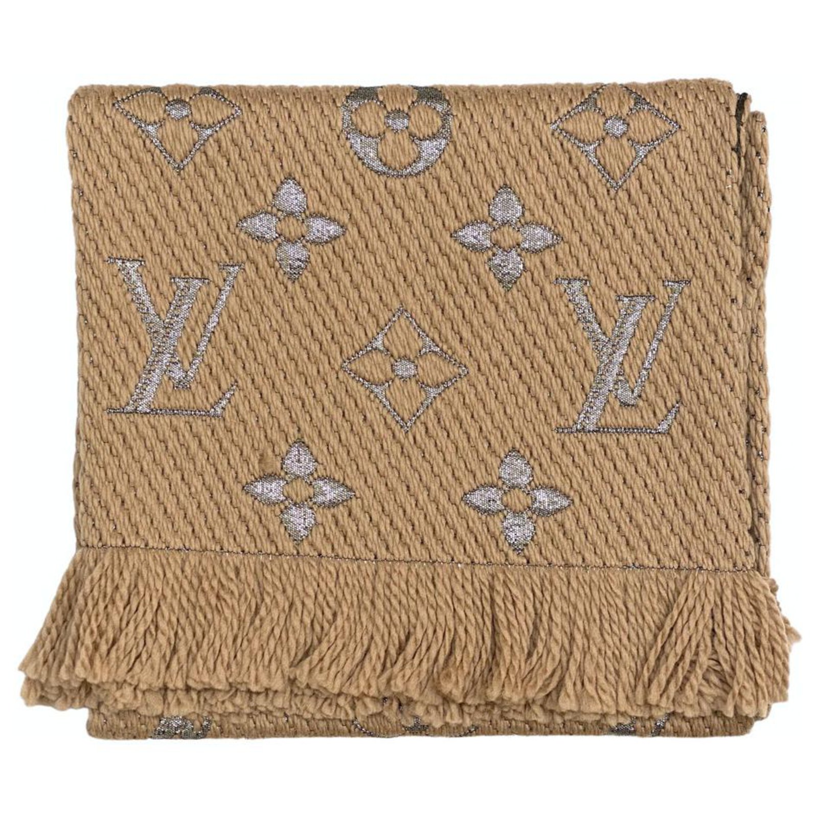 Louis Vuitton Logomania camel shine scarf Beige Wool ref.228129 - Joli  Closet