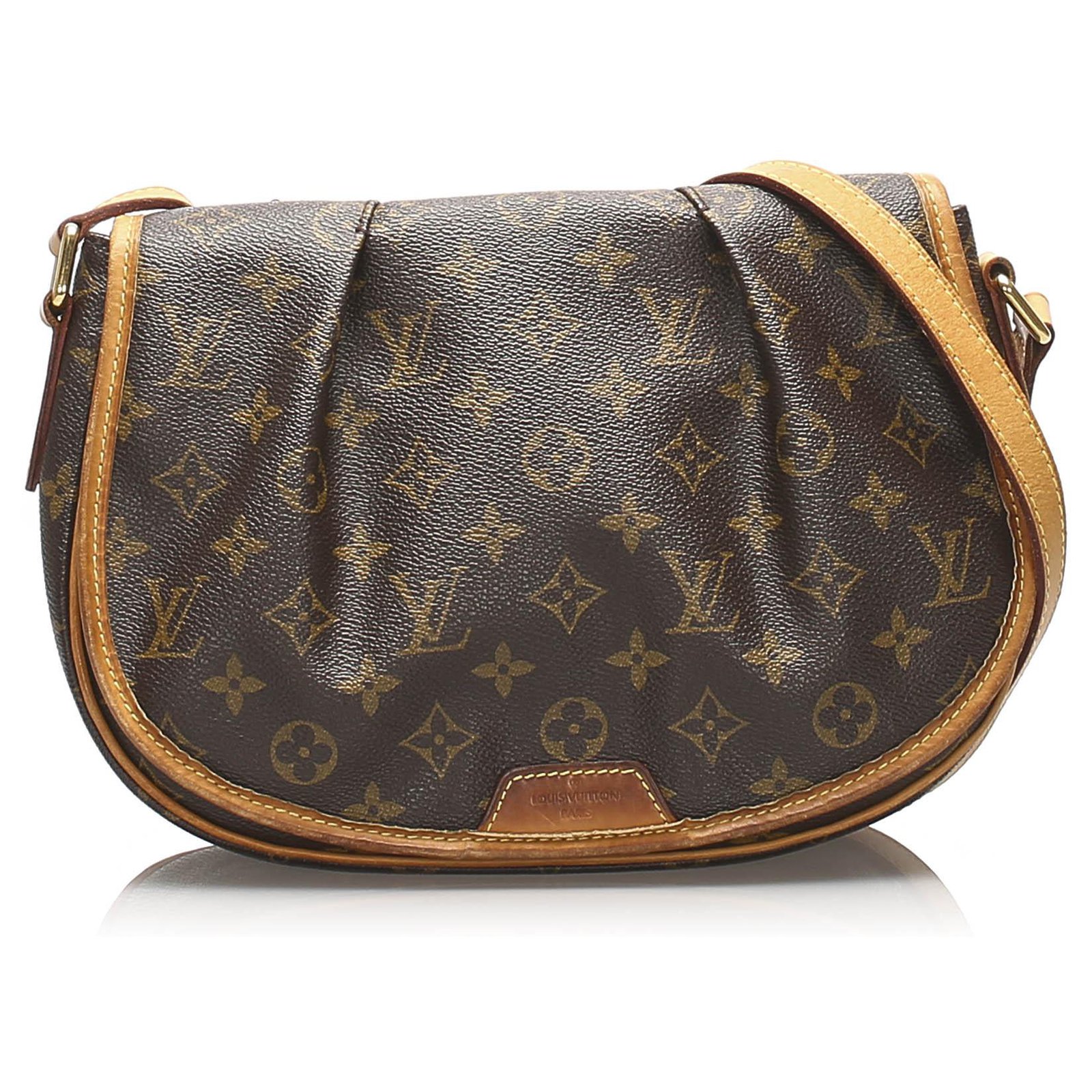 Louis Vuitton Brown Monogram Menilmontant PM Leather Cloth ref