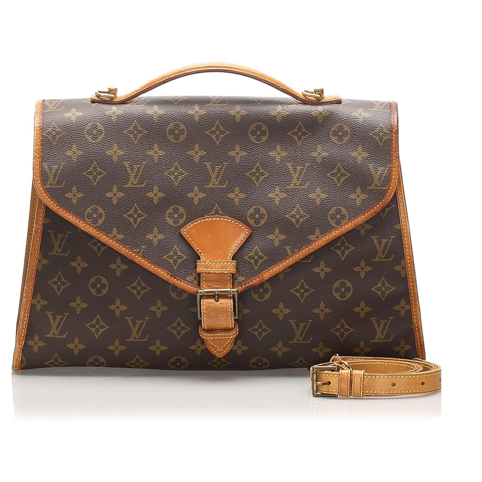 Louis Vuitton Brown Monogram Beverly Briefcase PM Leather Cloth ref.228374  - Joli Closet