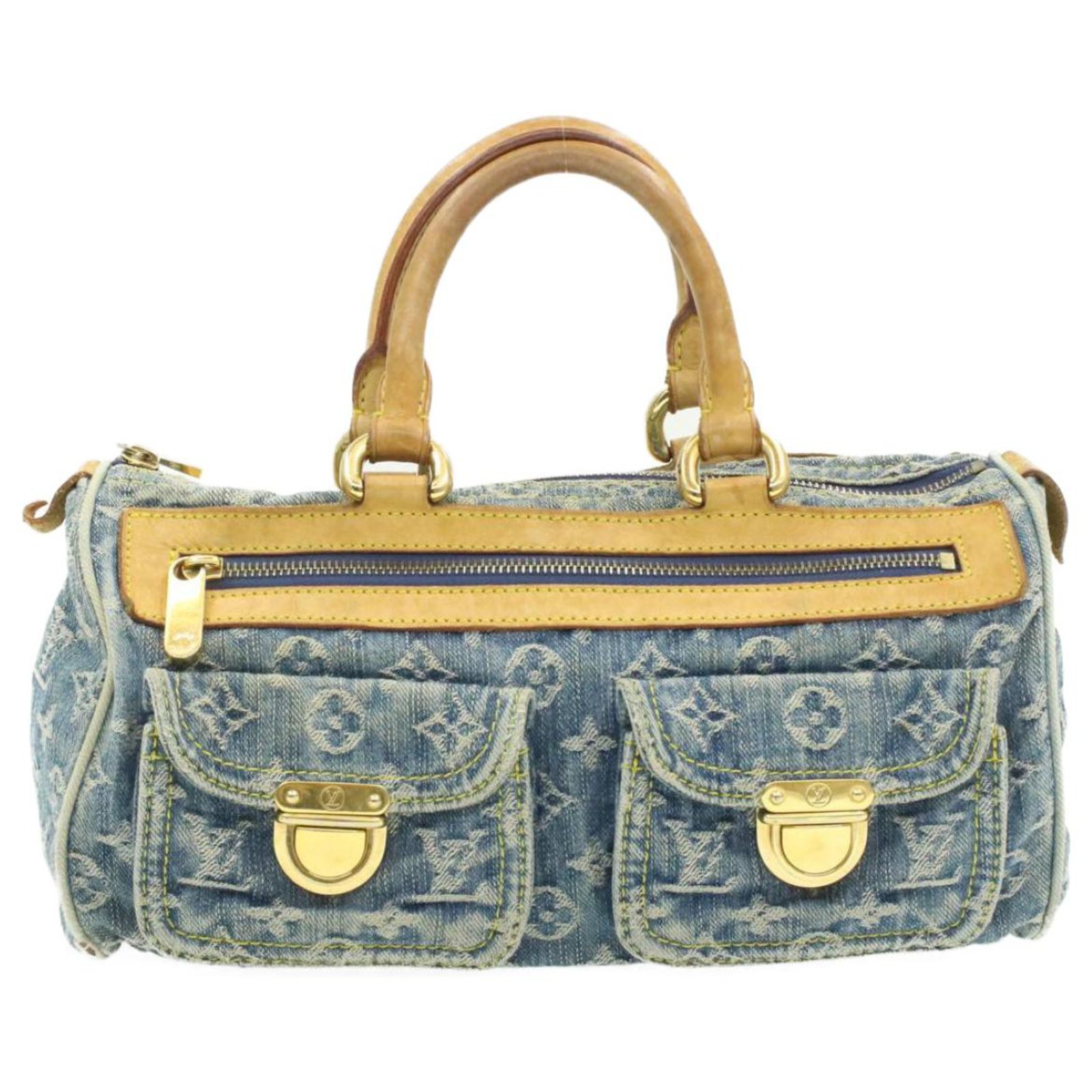 Speedy Louis Vuitton Handbags Blue Denim ref.795720 - Joli Closet