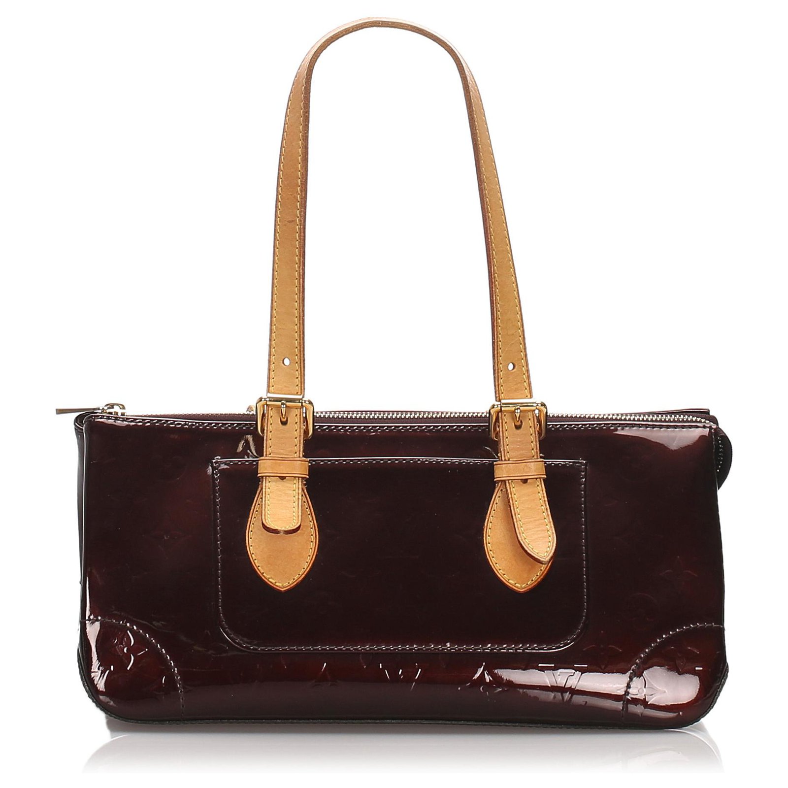 Louis Vuitton Purple Vernis Rosewood Brown Light brown Leather