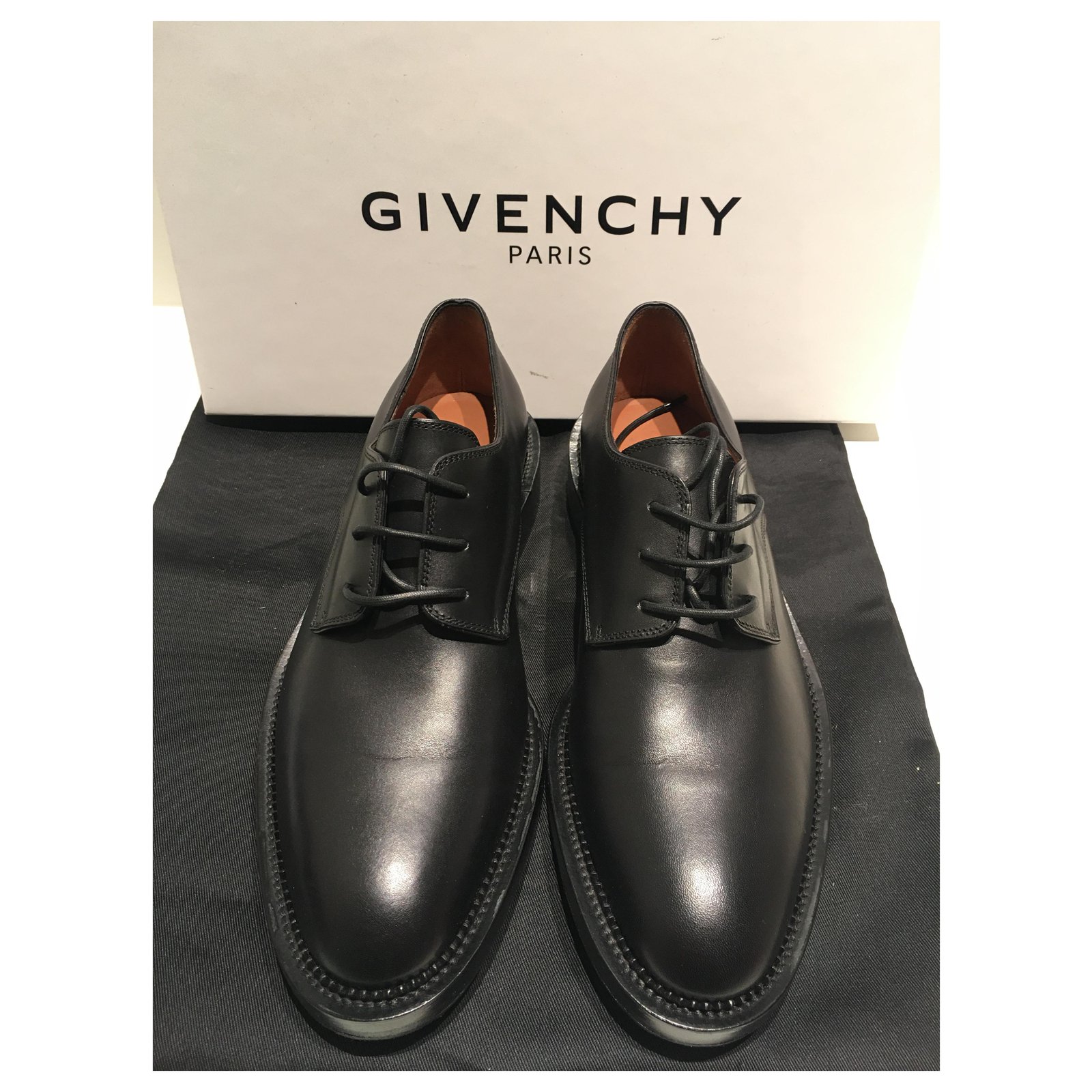 Givenchy black leather derby shoes