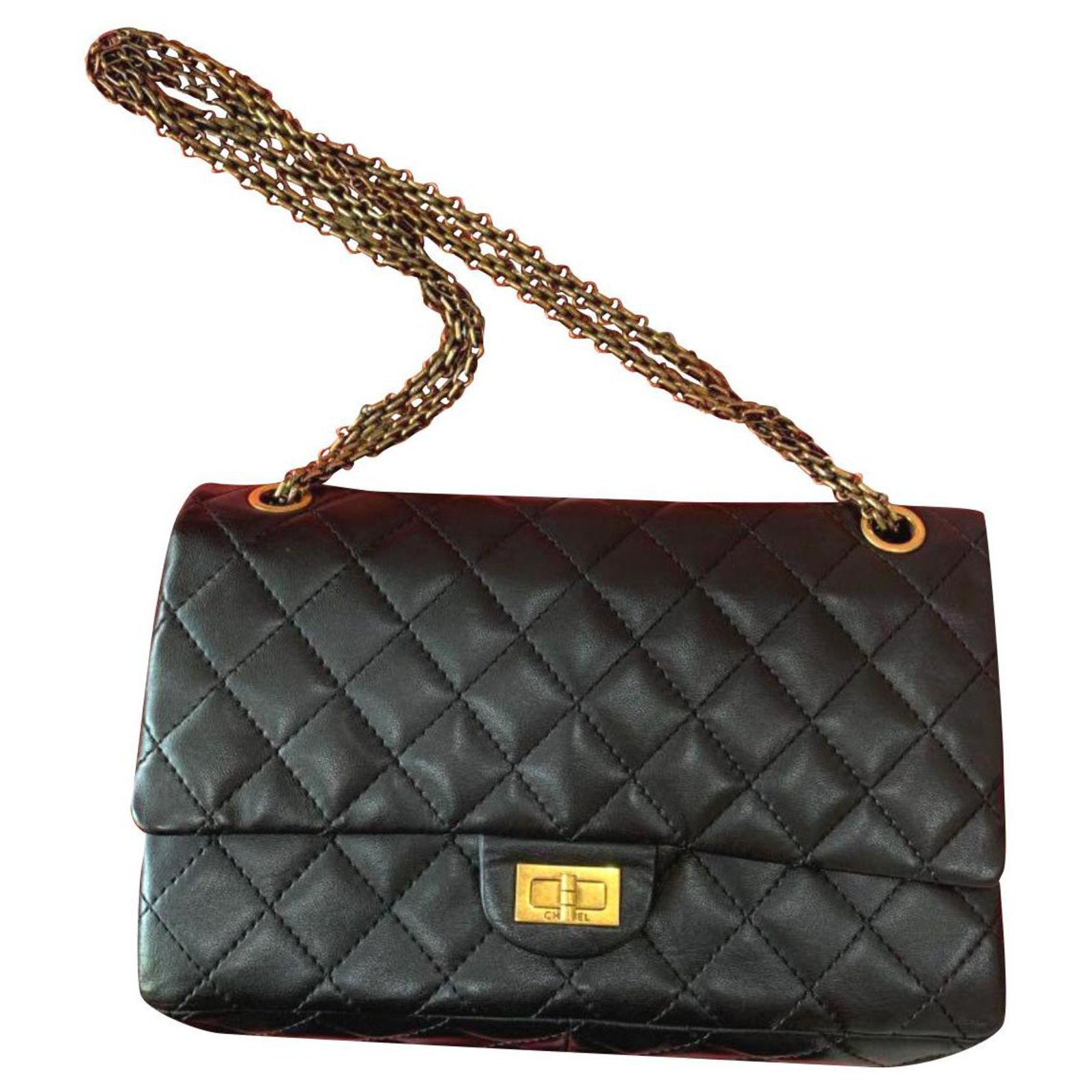 Chanel Chanel 2 55 Neuausgabe 225 klassische Tasche Handtaschen Leder 