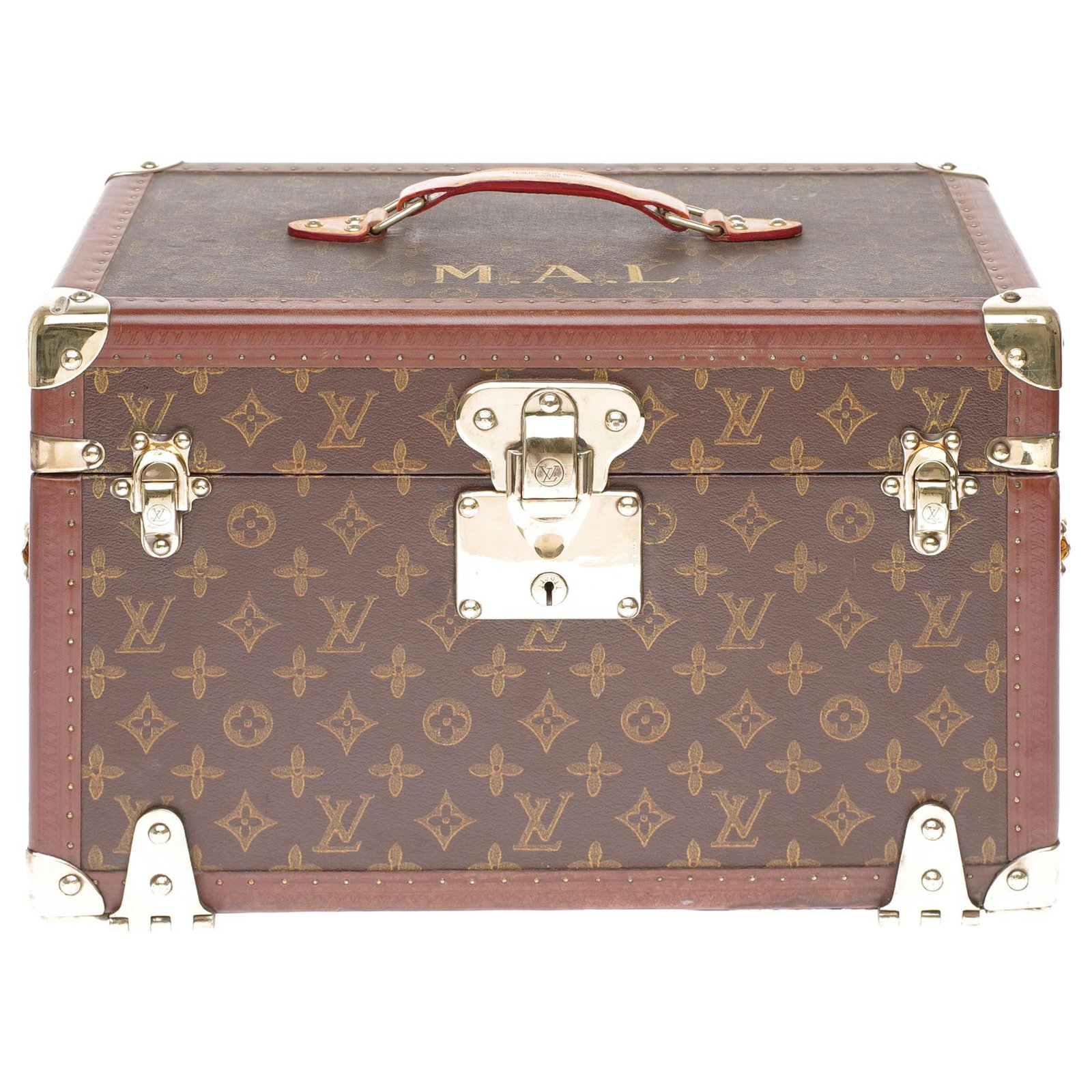 Superb and Vuitton chest of in monogram canvas with stencil Brown Cloth ref.229229 - Joli Closet