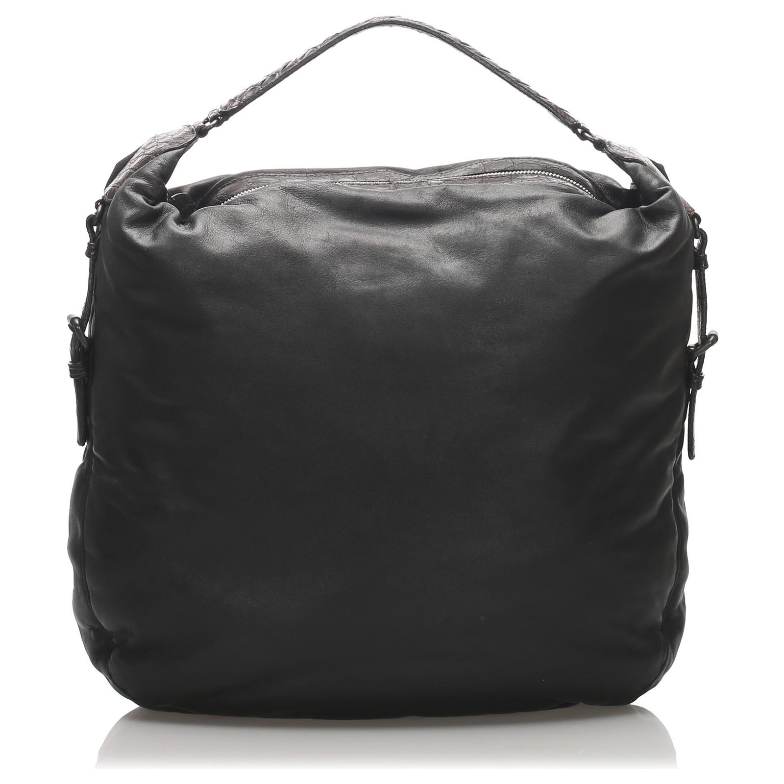 Bottega Veneta Leather Hobo Bag Black Pony-style calfskin ref