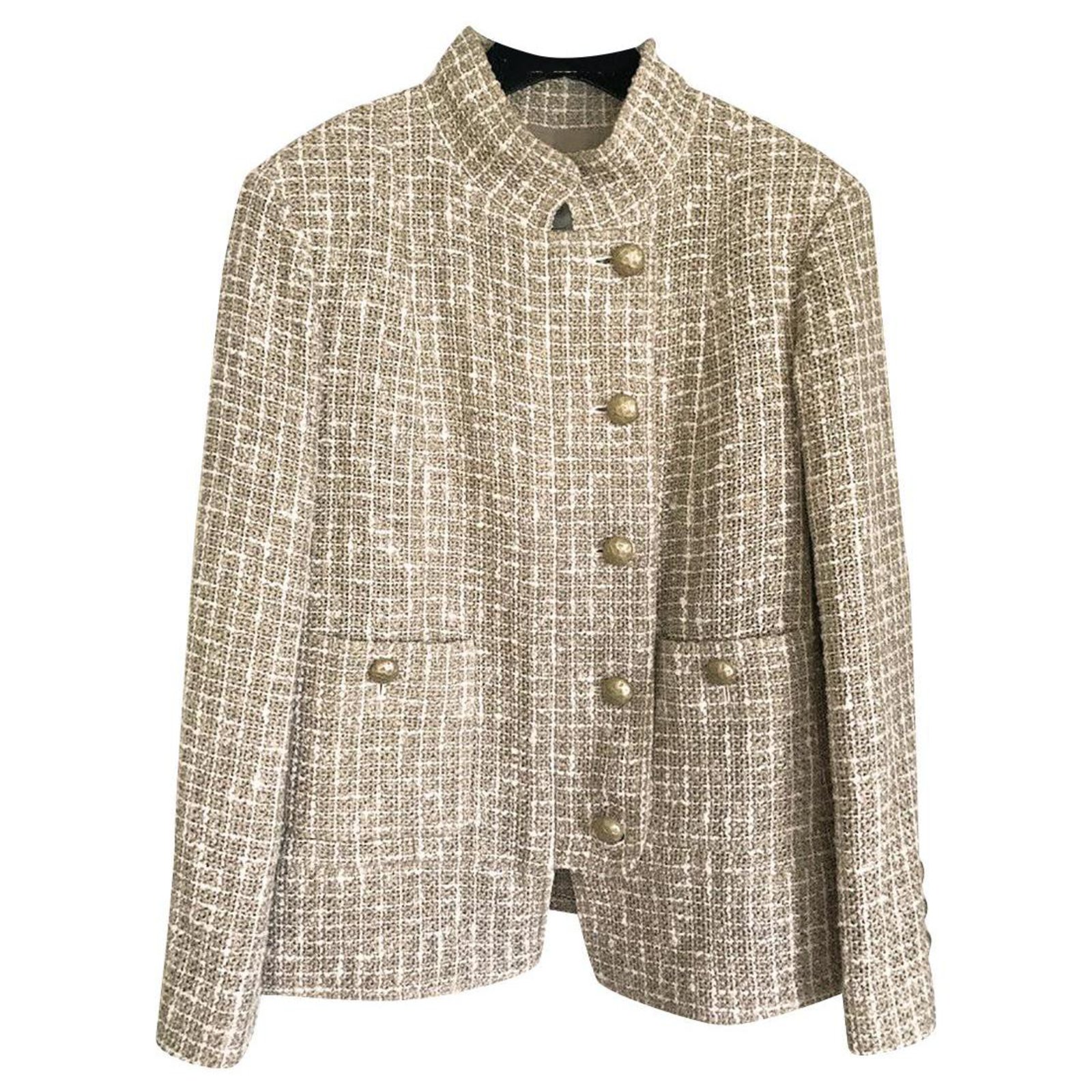 Chanel NEW beige tweed jacket ref.229813 - Joli Closet