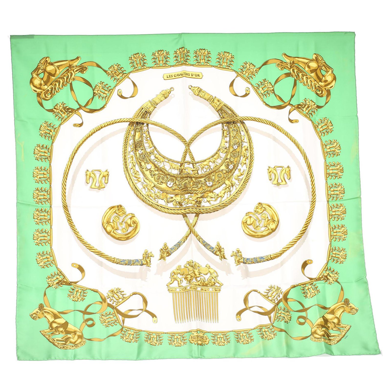 hermes green scarf