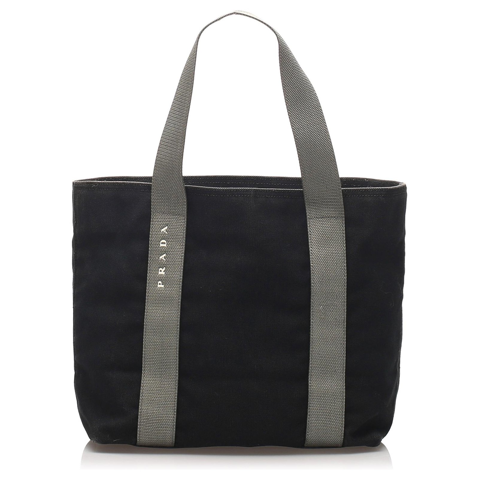 Prada Black Sports Nylon Tote Bag Grey Cloth Cloth ref.230349