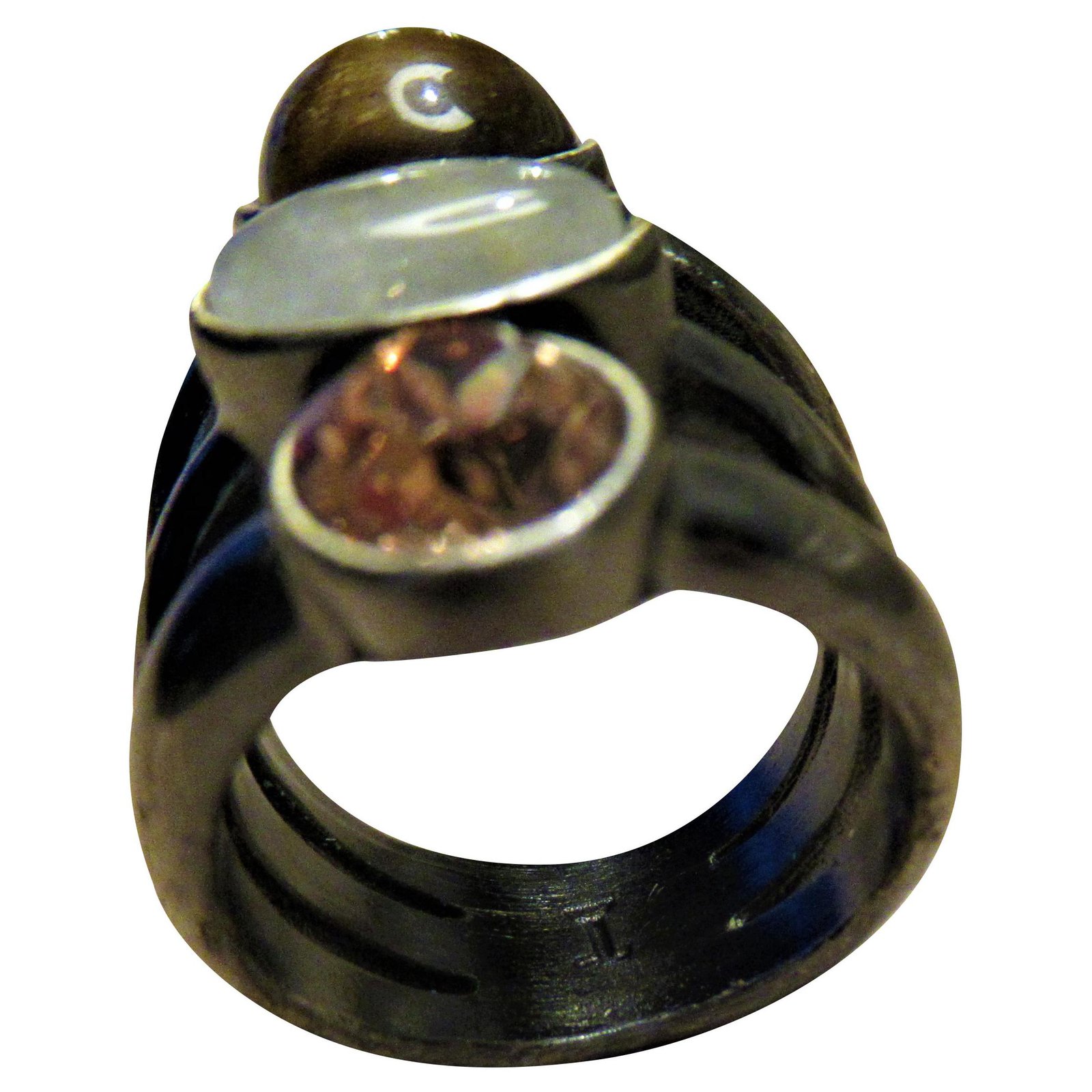 Autre Marque Dyrberg/Kern ring with quartz, crystal and eye stone Bronze ref.230922 - Joli Closet