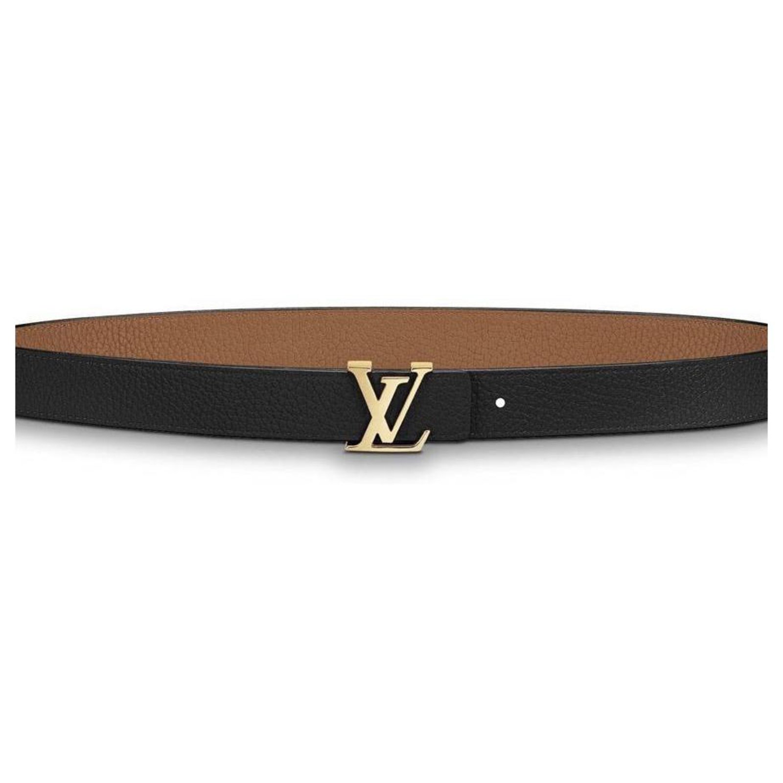LOUIS VUITTON LV Initiales Leather Reversible Belt Black