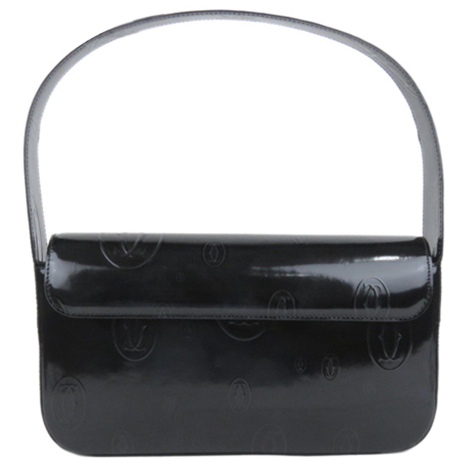 cartier black leather handbag
