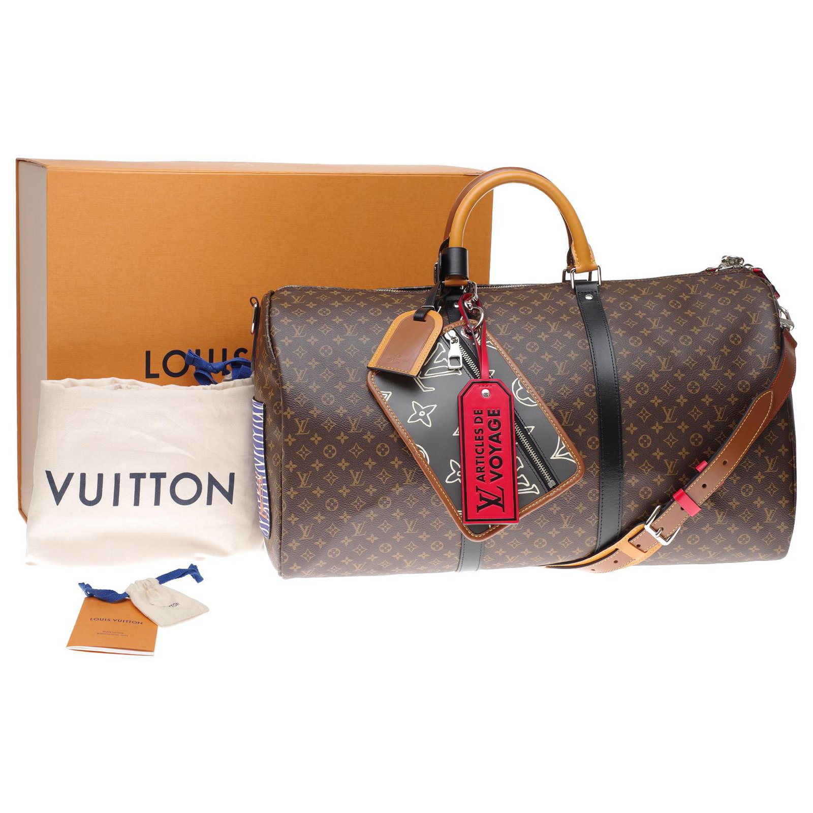 Borsa a tracolla Louis Vuitton in tela monogram cerata marrone a motivo  patchwork e pelle nera