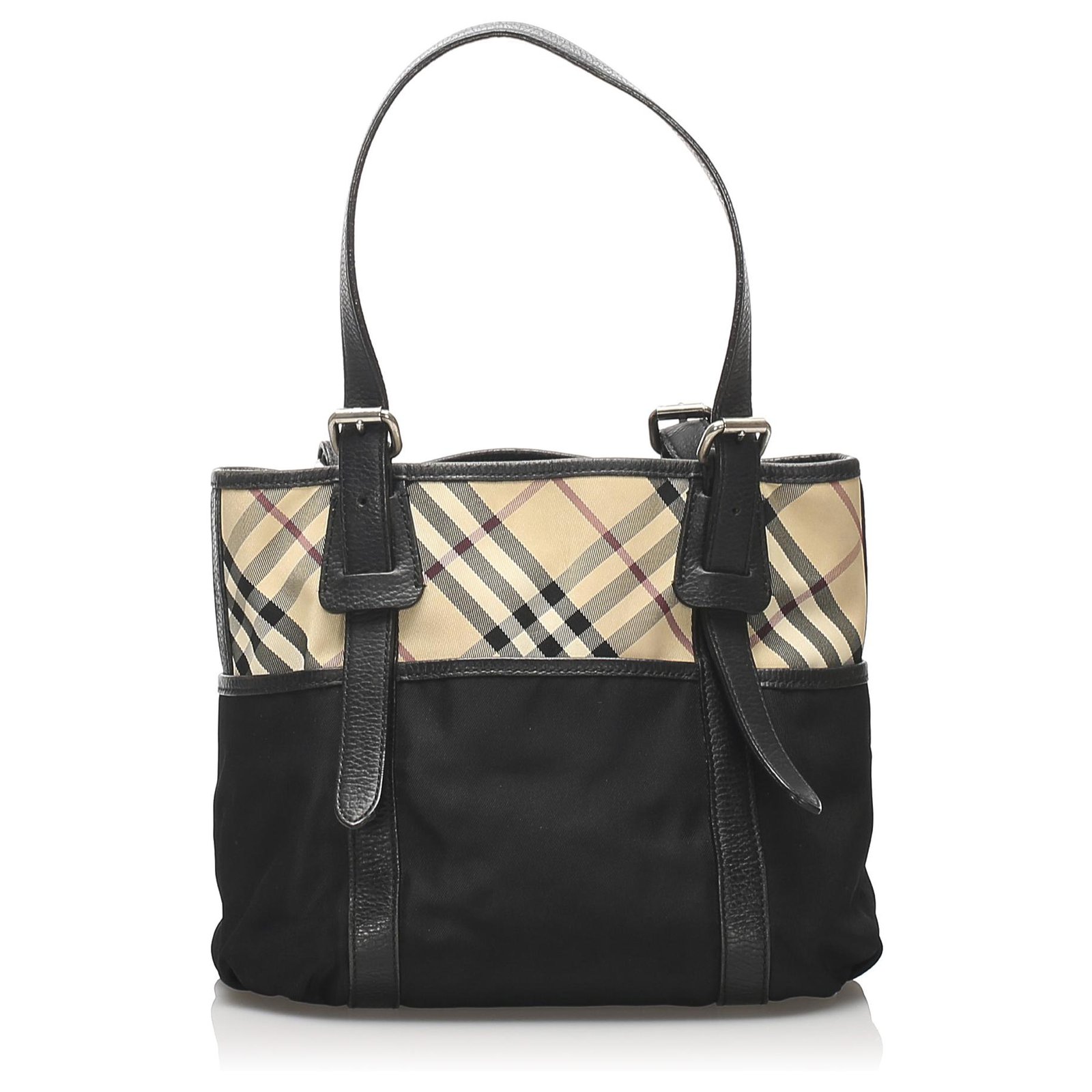 burberry black nova check handbag