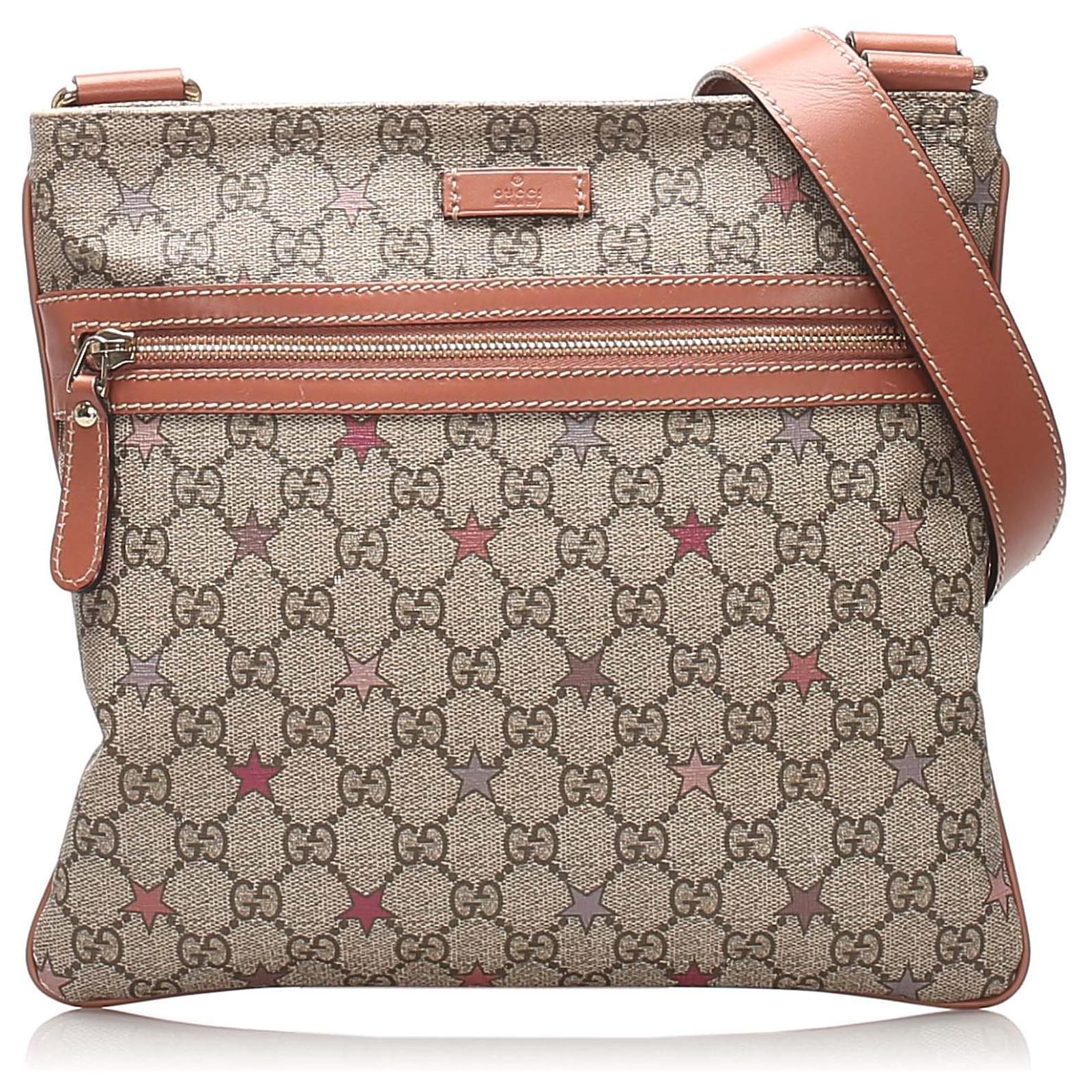 Borsa a tracolla Gucci GG Supreme Star marrone Multicolore Beige Pelle Tela  Vitello simile a un vitello Panno ref.232029 - Joli Closet