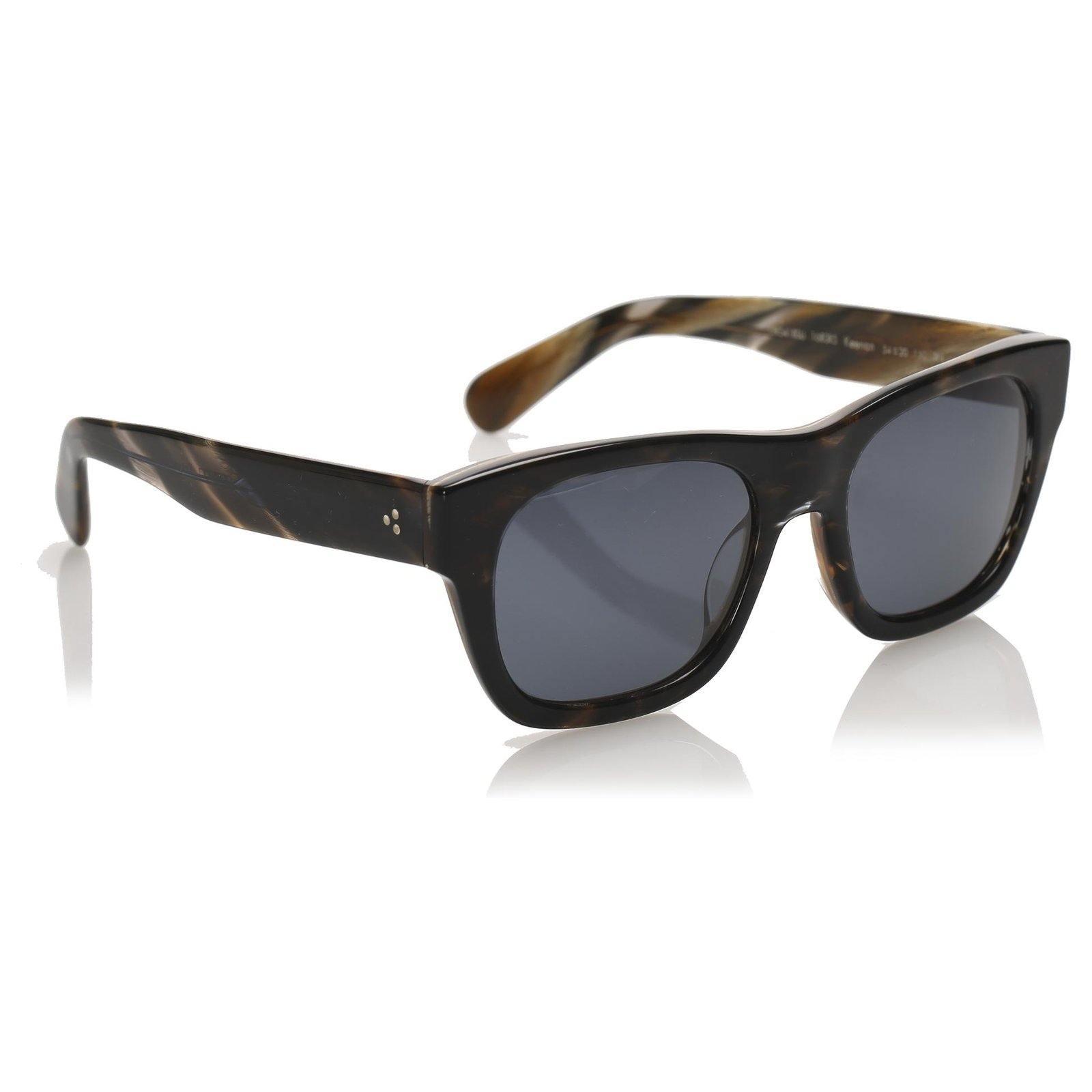 Oliver Peoples Blue Keenan Square Tinted Sunglasses Black Dark blue Plastic   - Joli Closet