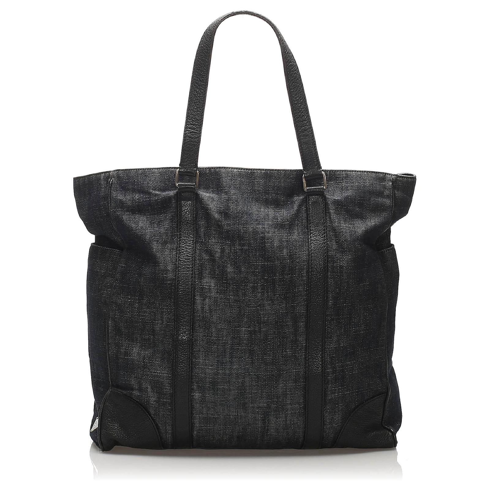 prada denim tote bag