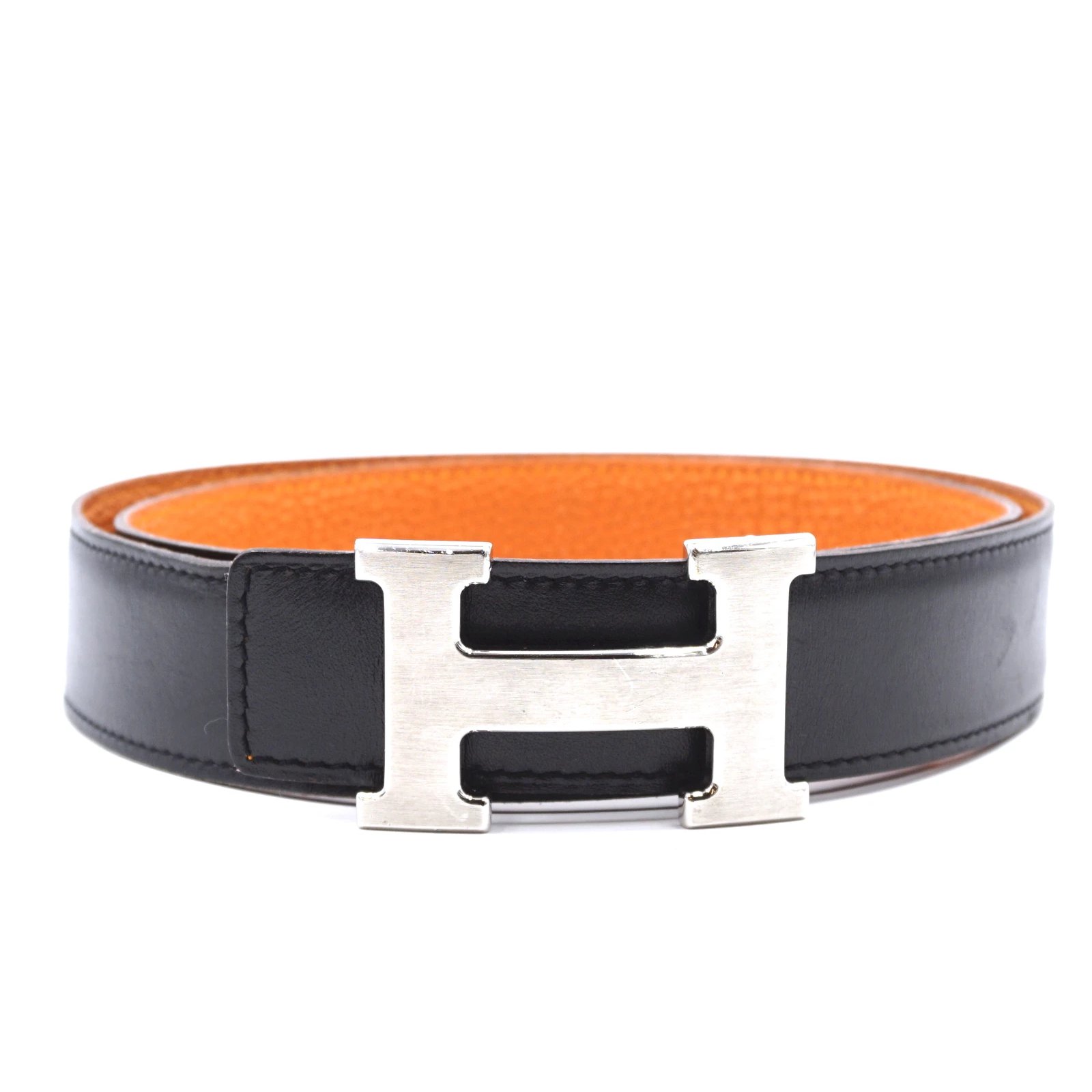 black leather hermes belt