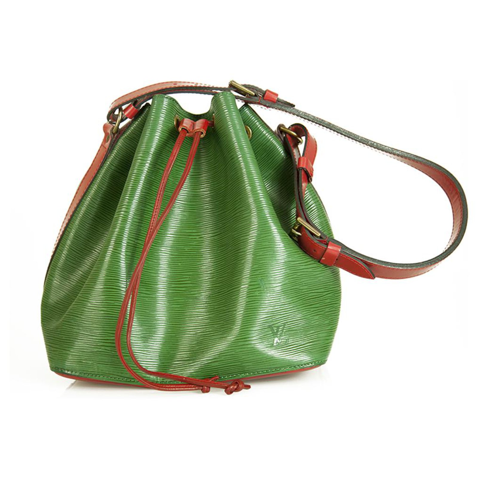 LOUIS VUITTON Epi Petit Noe Bicolor Green Red handbag Bucket bag