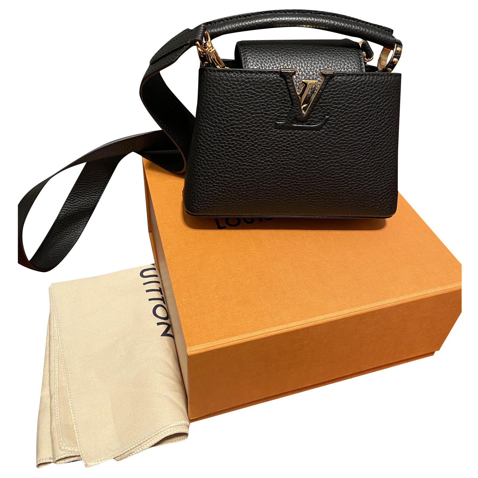 mini black louis vuitton bolsa