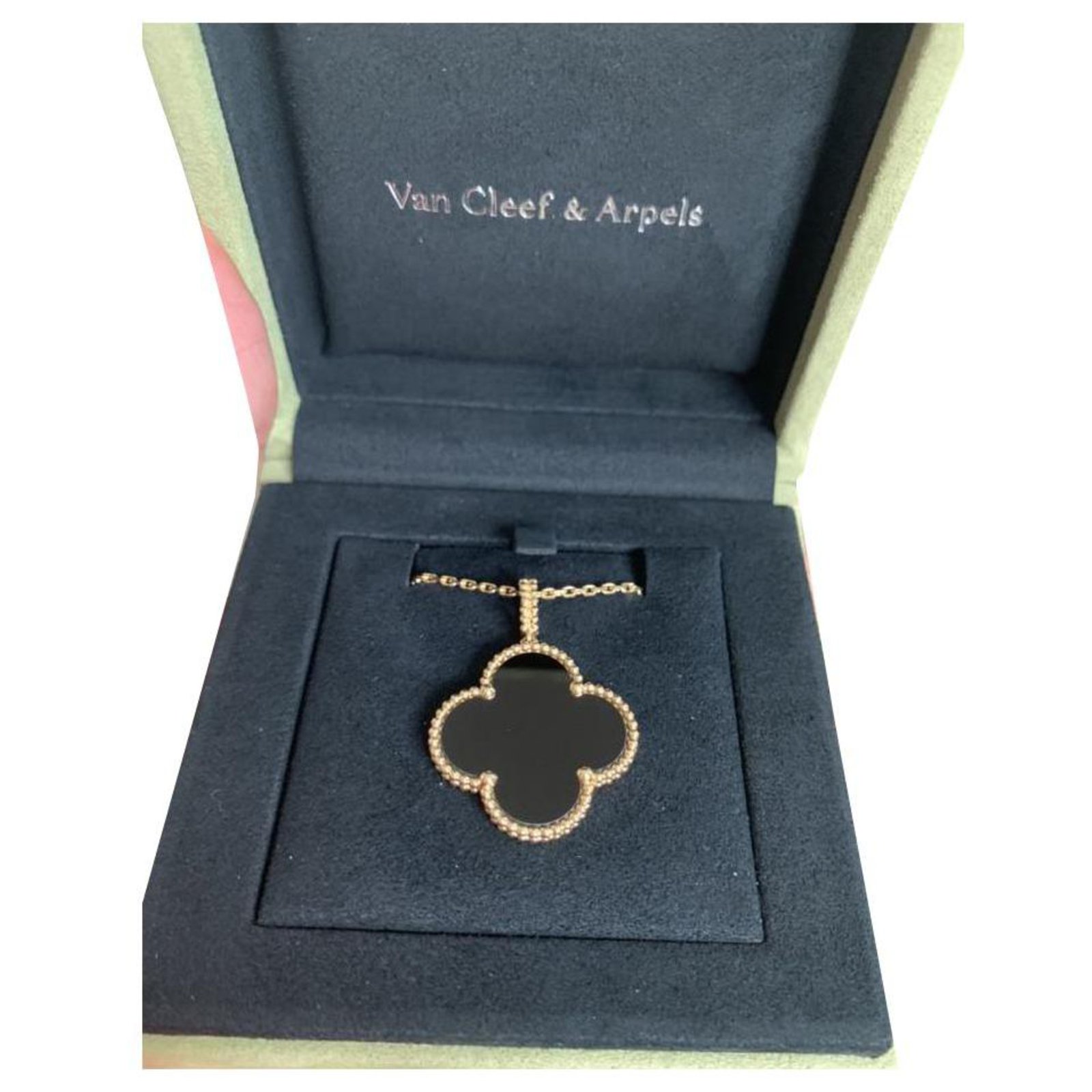 Van Cleef & Arpels 18K WG Diamond Mother-of-Pearl Vintage Alhambra Necklace  | eBay