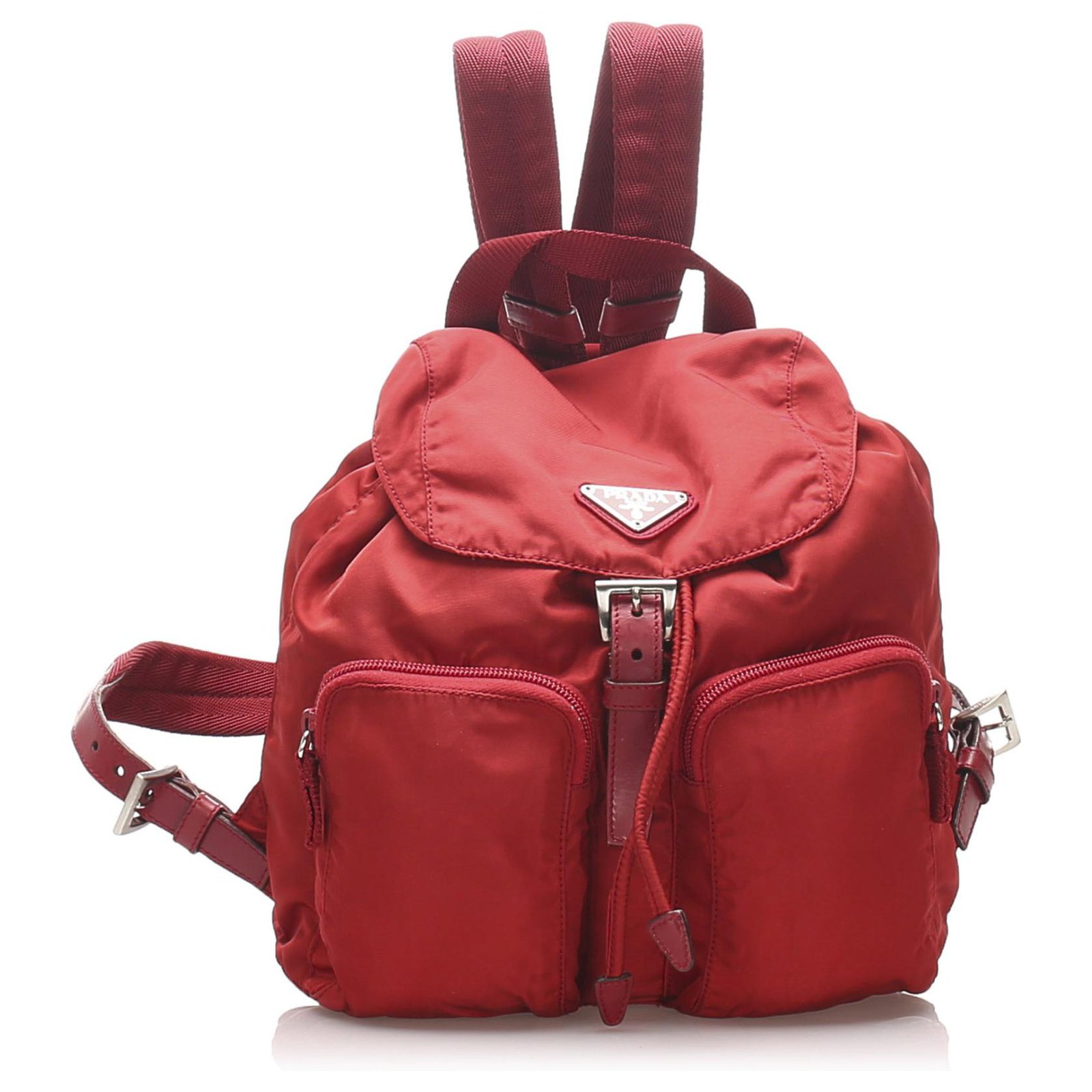 prada red backpacks