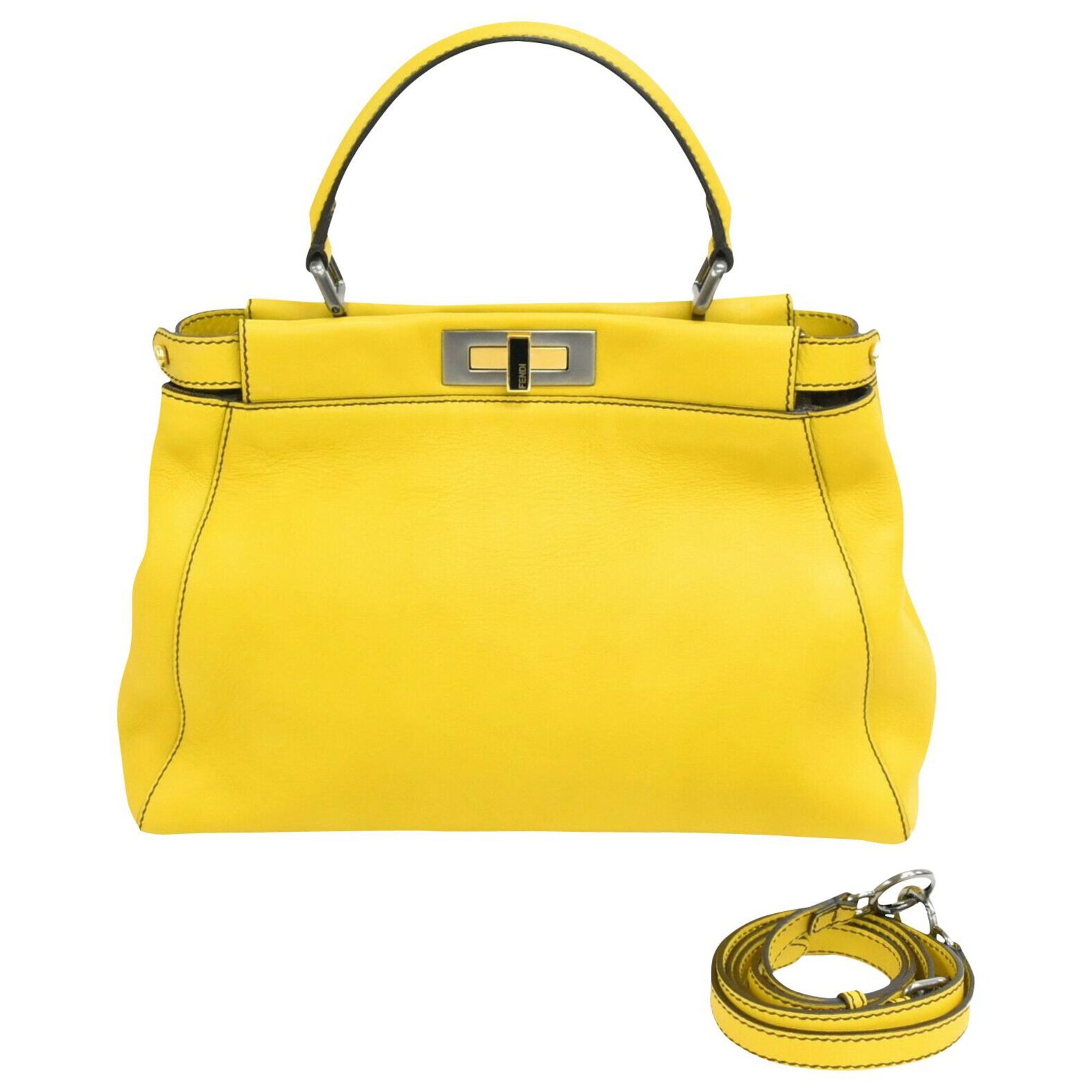 fendi yellow peekaboo bag