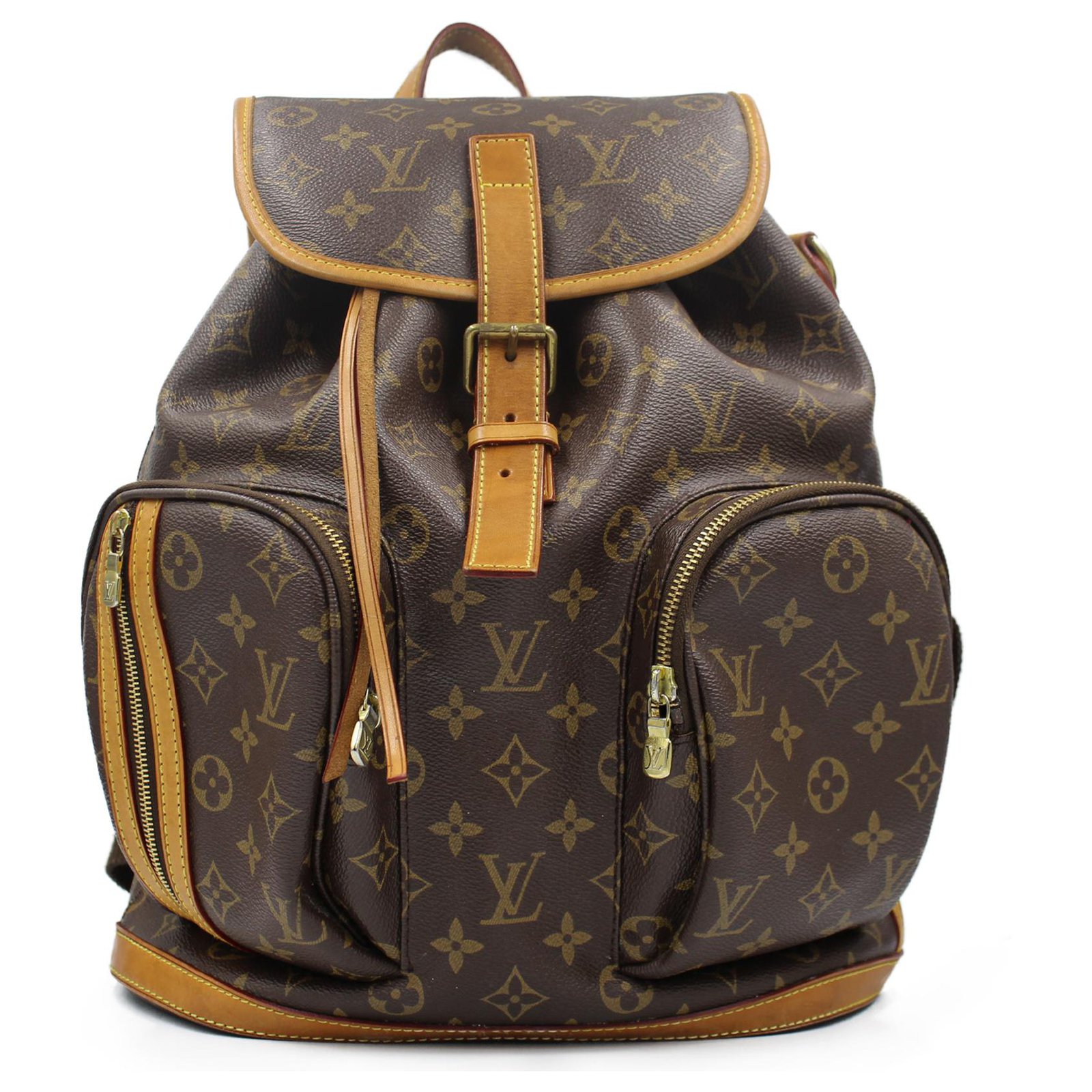 LOUIS VUITTON BOSPHORE BACKPACK Brown Leather Cloth ref.233602