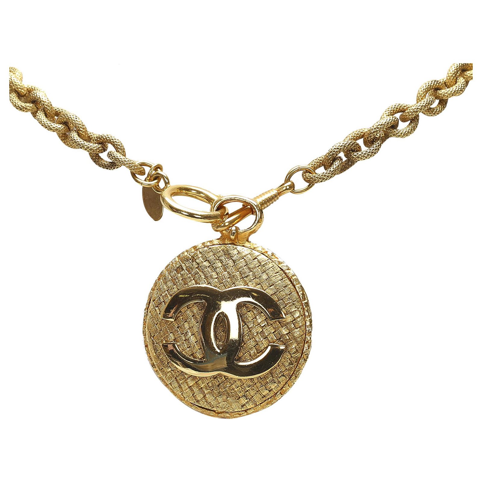 Sold at Auction: Vintage Chanel gold tone mirror pendant charm