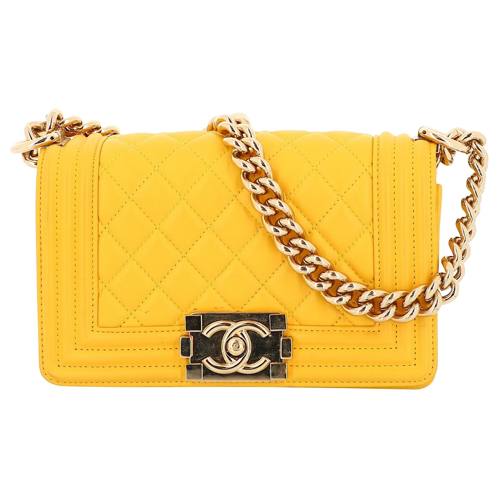 Chanel Boy Yellow Leather ref.233852 Joli Closet