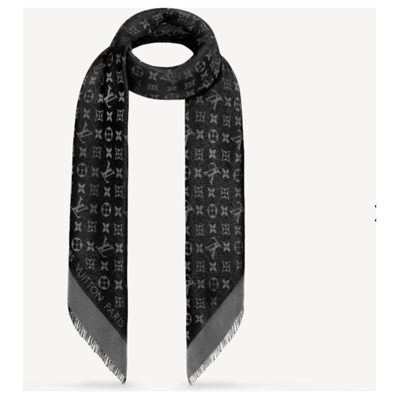 Louis Vuitton M75123 Scialle Monogram Shine Black Silk Wool ref.234046 -  Joli Closet