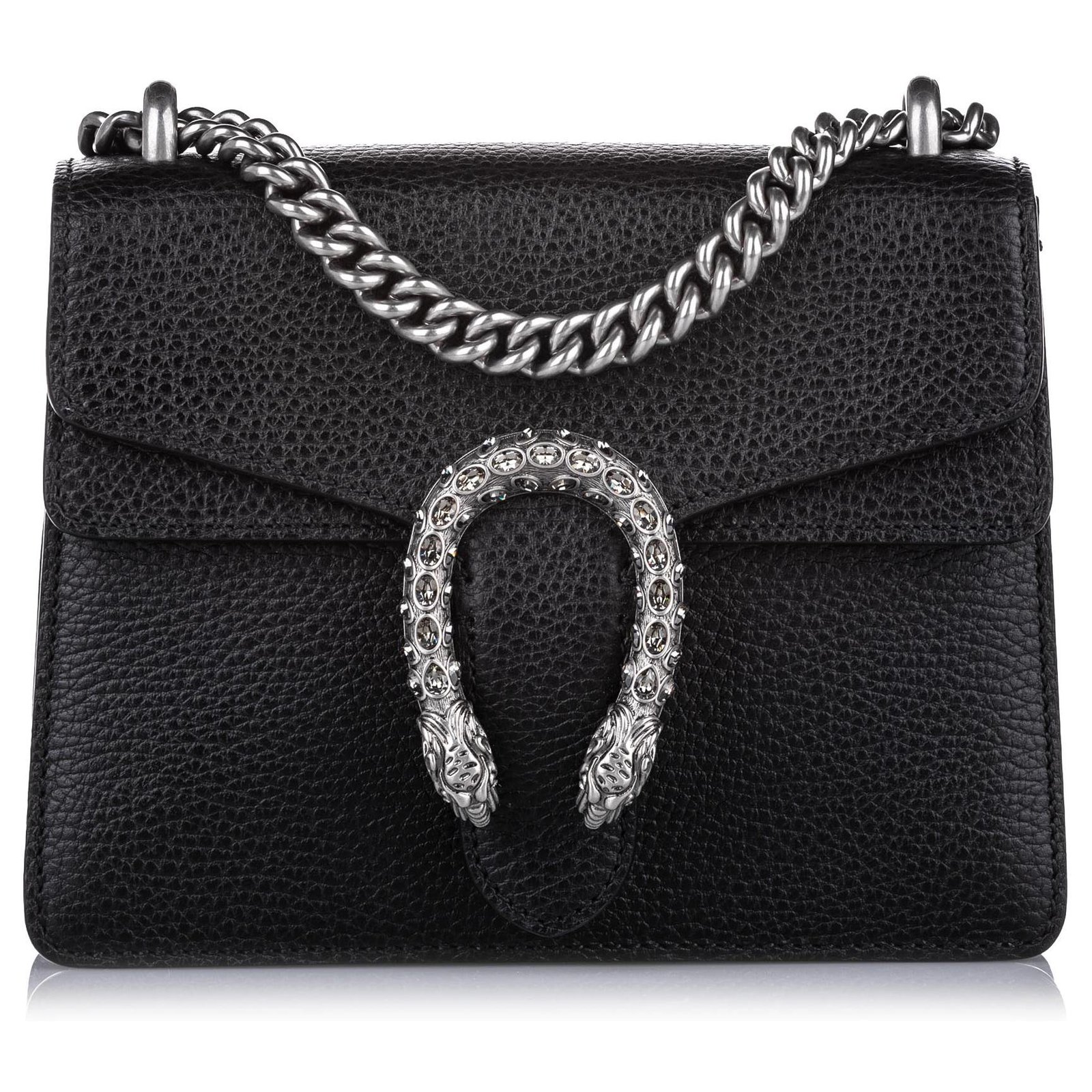 Gucci Dionysus Leather Shoulder Bag - Black - Shoulder Bags