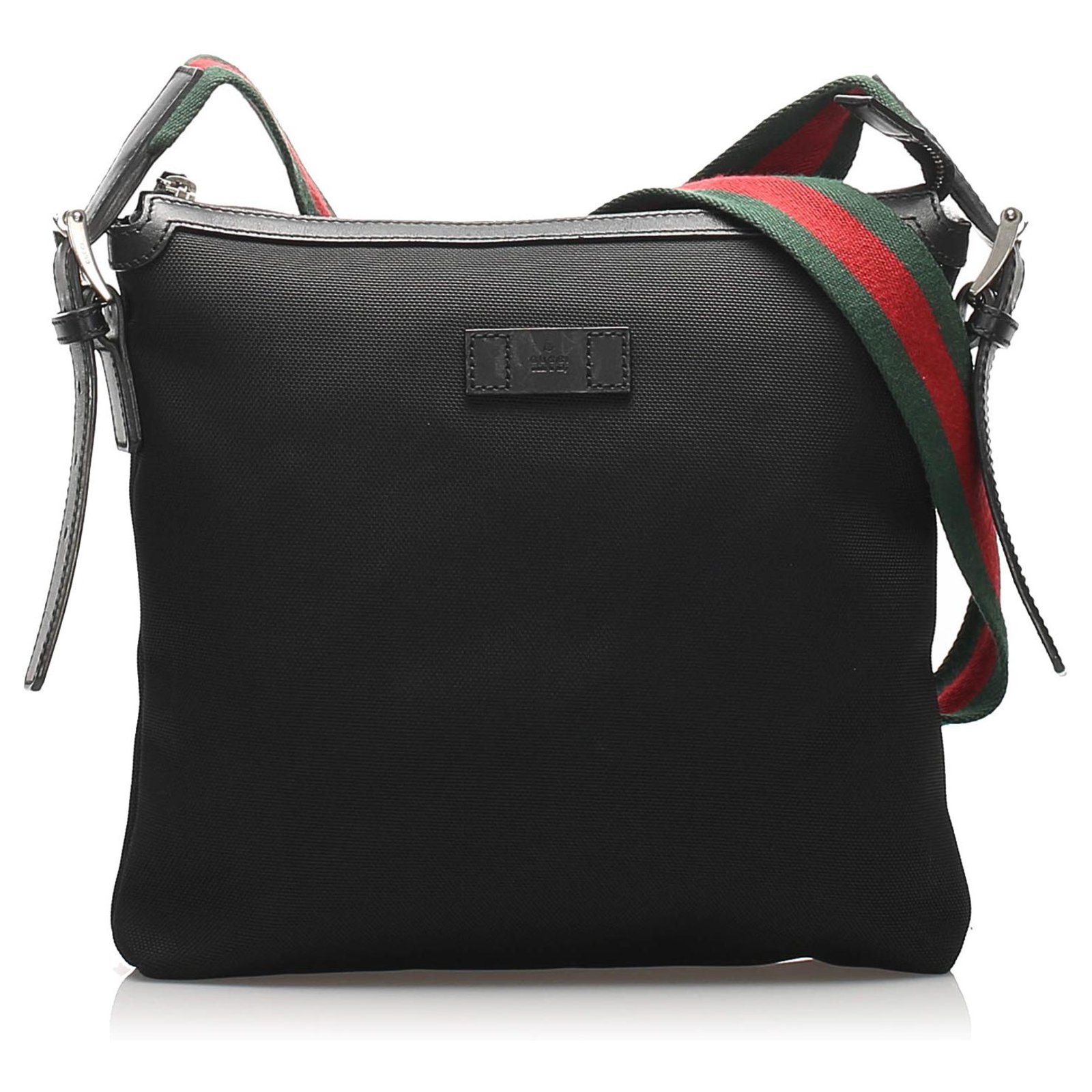 gucci black canvas crossbody bag