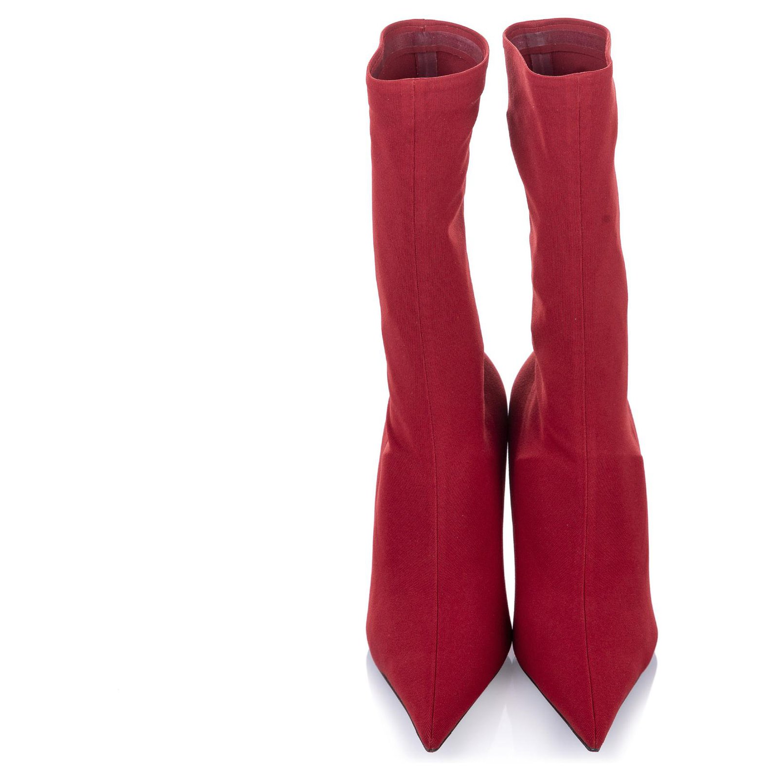 Balenciaga Red Knife Bootie Jersey Crepe Boots Leather Pony-style calfskin  Cloth ref.234151 - Joli Closet