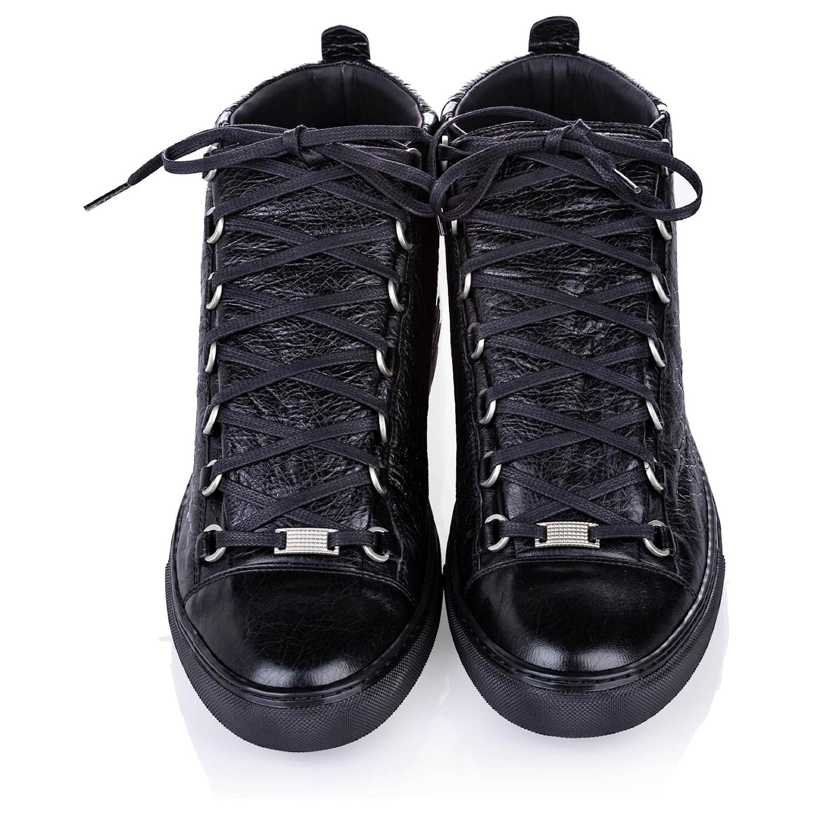 Tênis de couro de cano alto Balenciaga Black Classic Arena Preto Plástico  Bezerro-como bezerro ref.234365 - Joli Closet