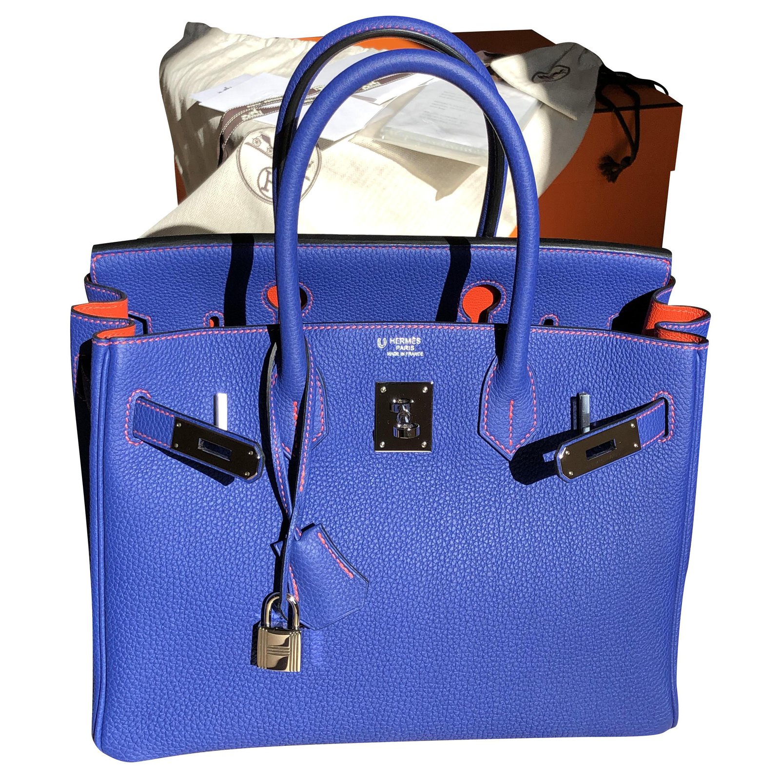 Acapulco Hermès Special Order Birkin 30 Blue Leather ref.234995 - Joli  Closet
