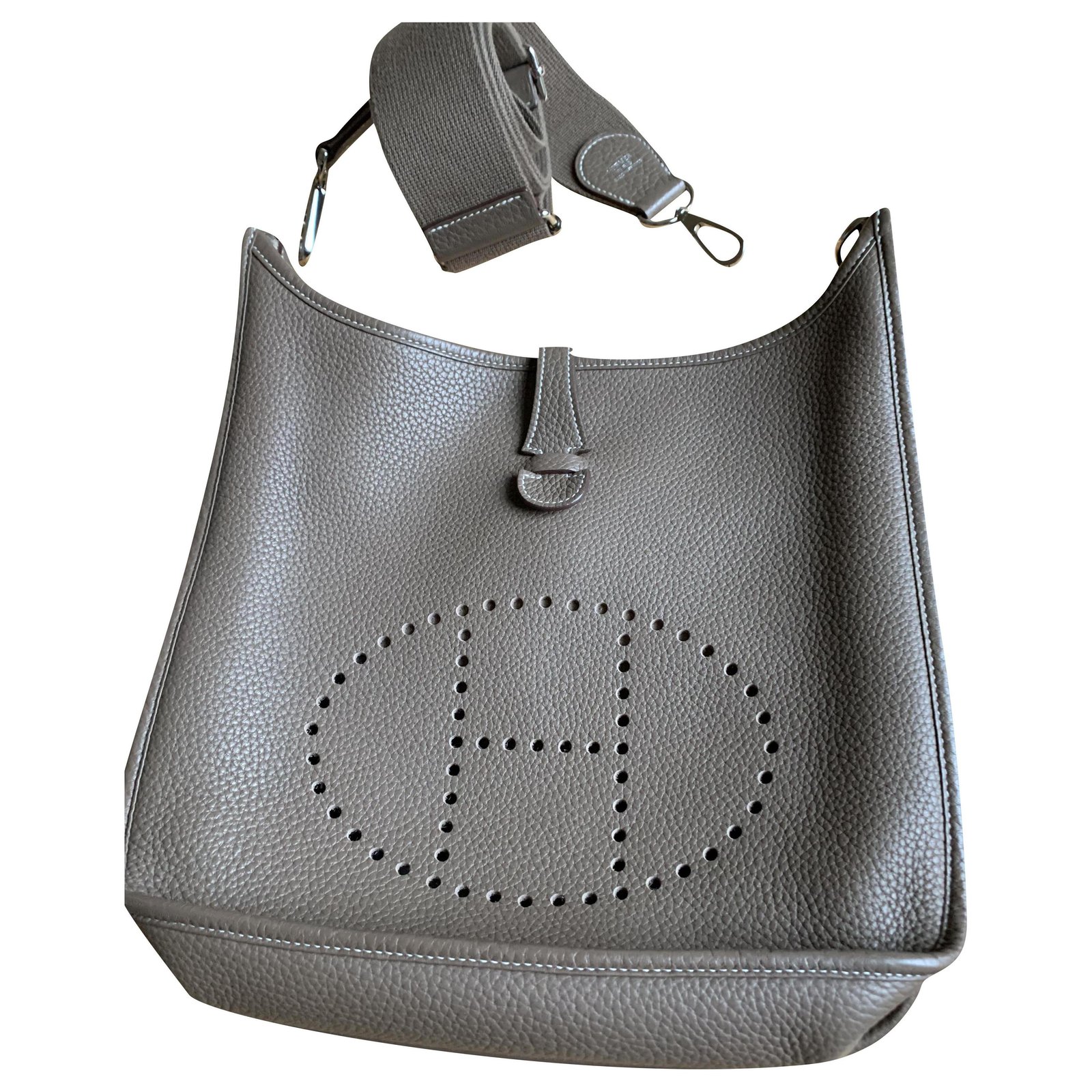 Hermes Grey Leather Evelyne Crossbody Bag – Michael's Consignment NYC