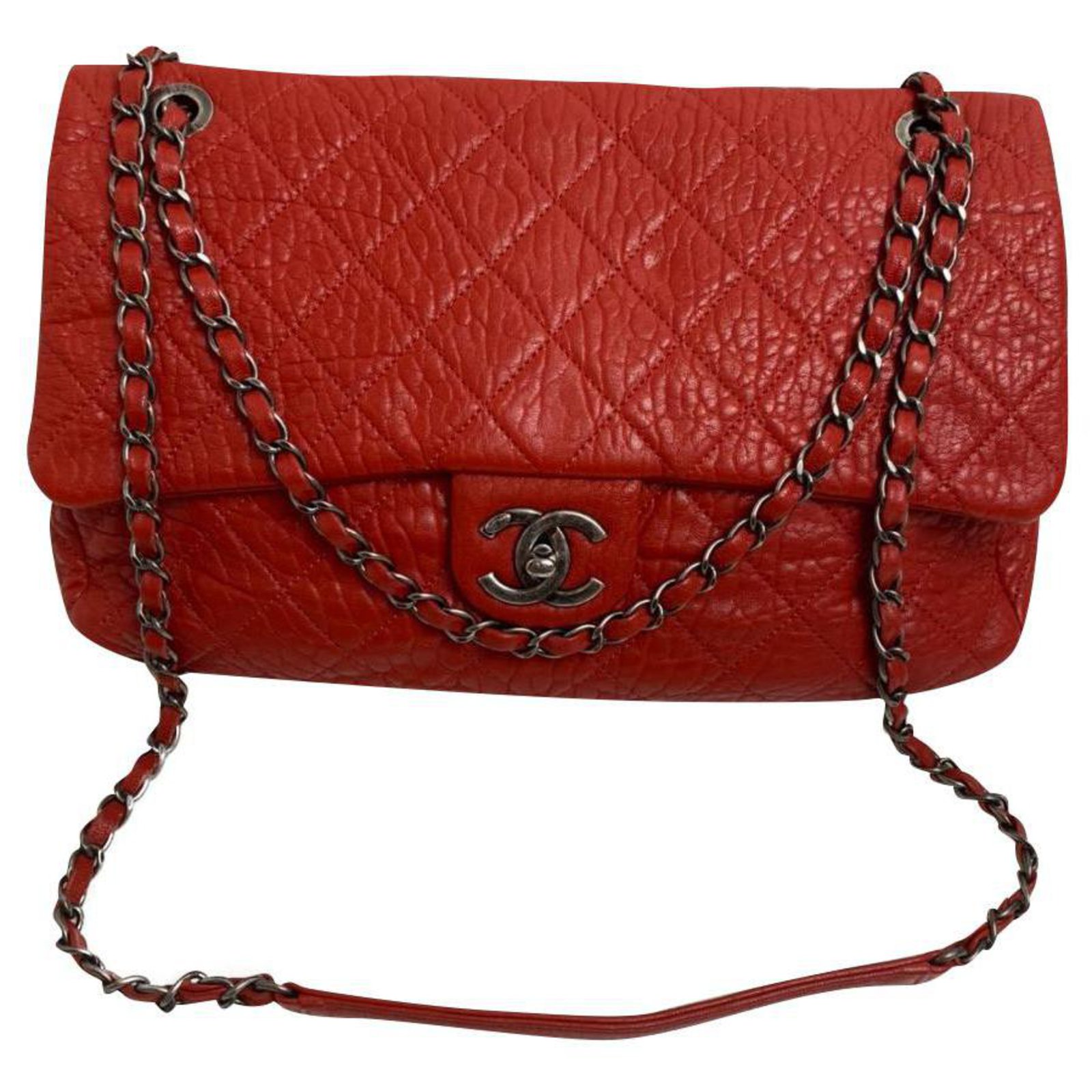 Timeless Chanel Red Leather ref.235231 - Joli Closet