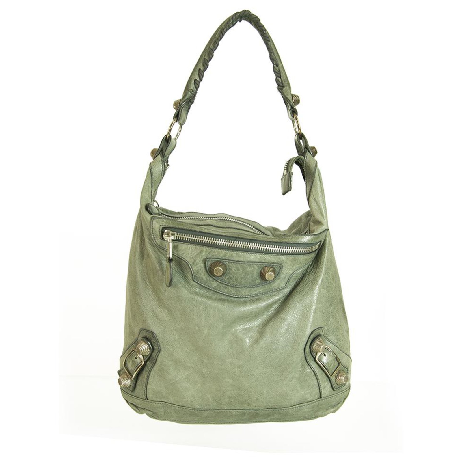 Gray Leather City Large Bag handbag ref.235381 - Joli Closet
