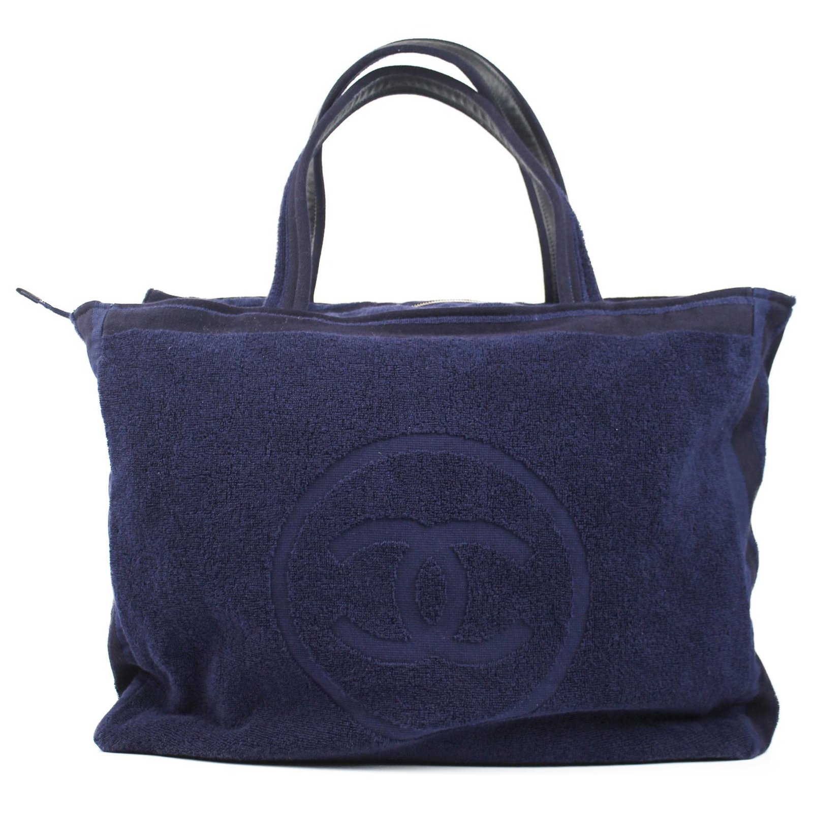 Chanel 2010's beach bag Blue Cotton Cloth ref.235493 - Joli Closet