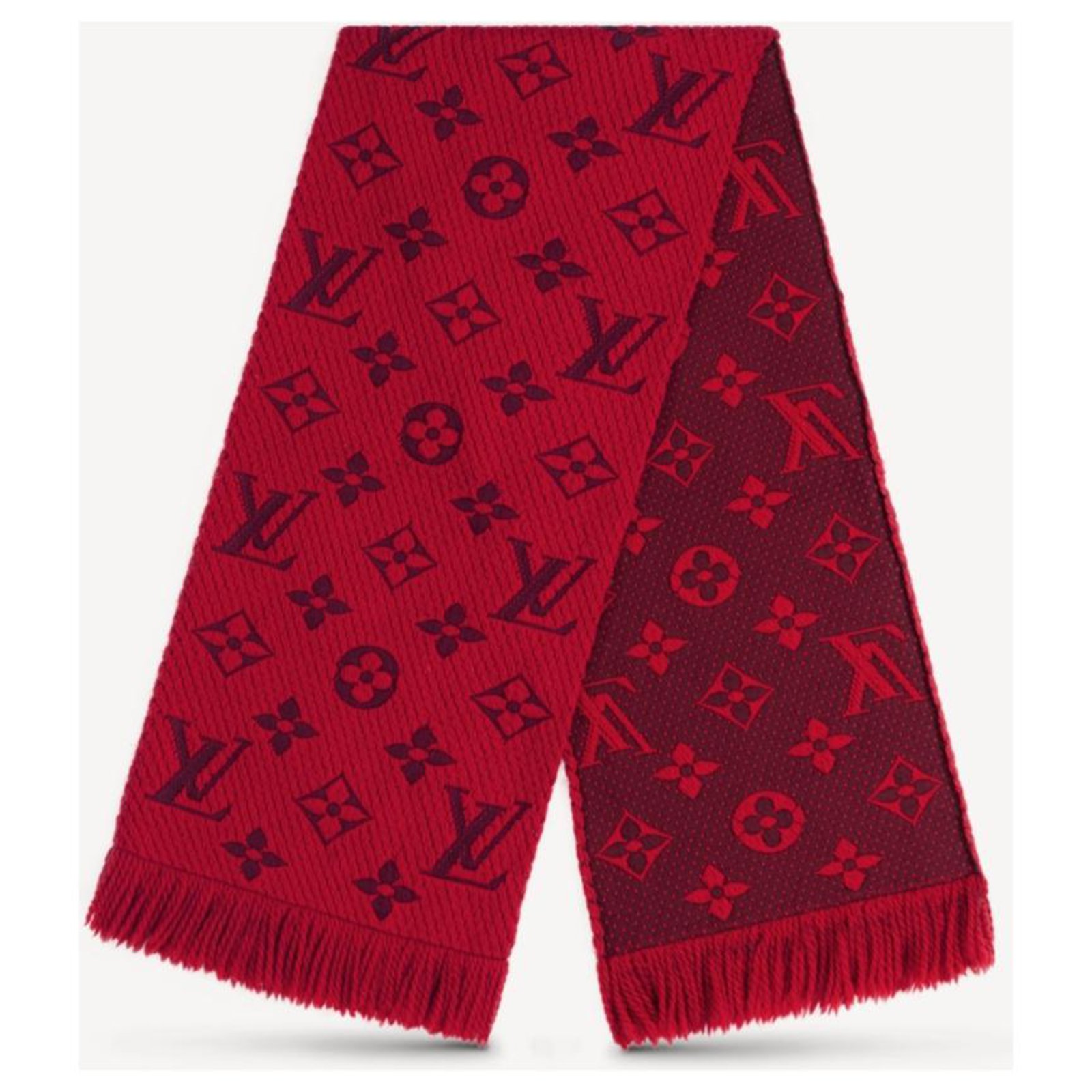 louis vuitton logomania scarf red
