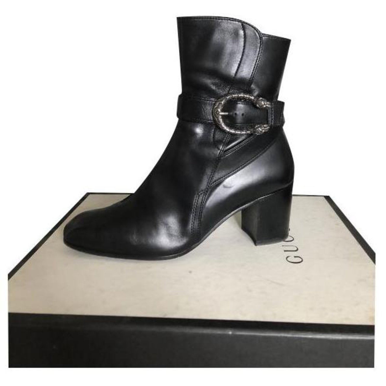 gucci black leather ankle boots